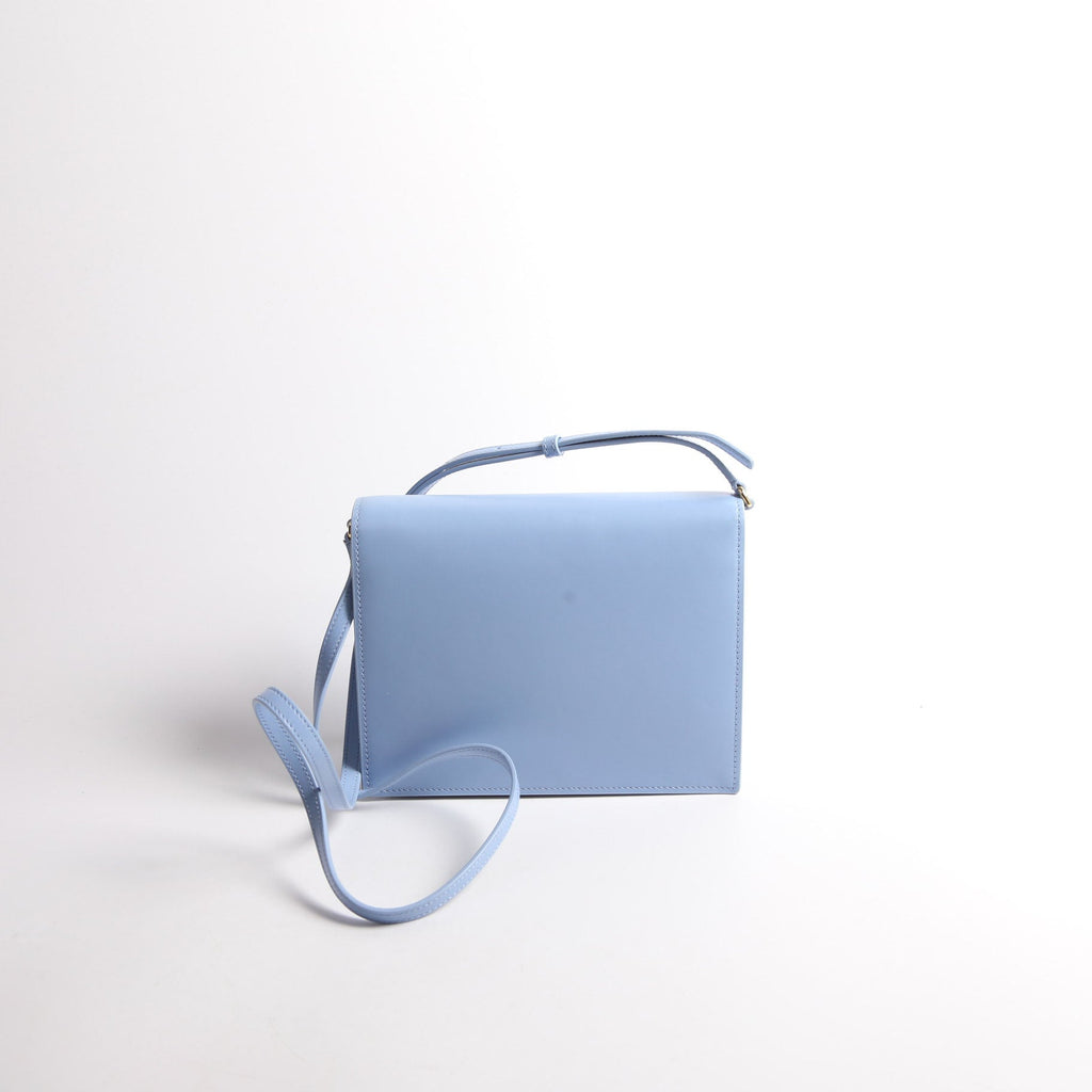 DG Logo Calfskin Flap Crossbody Bag Blue