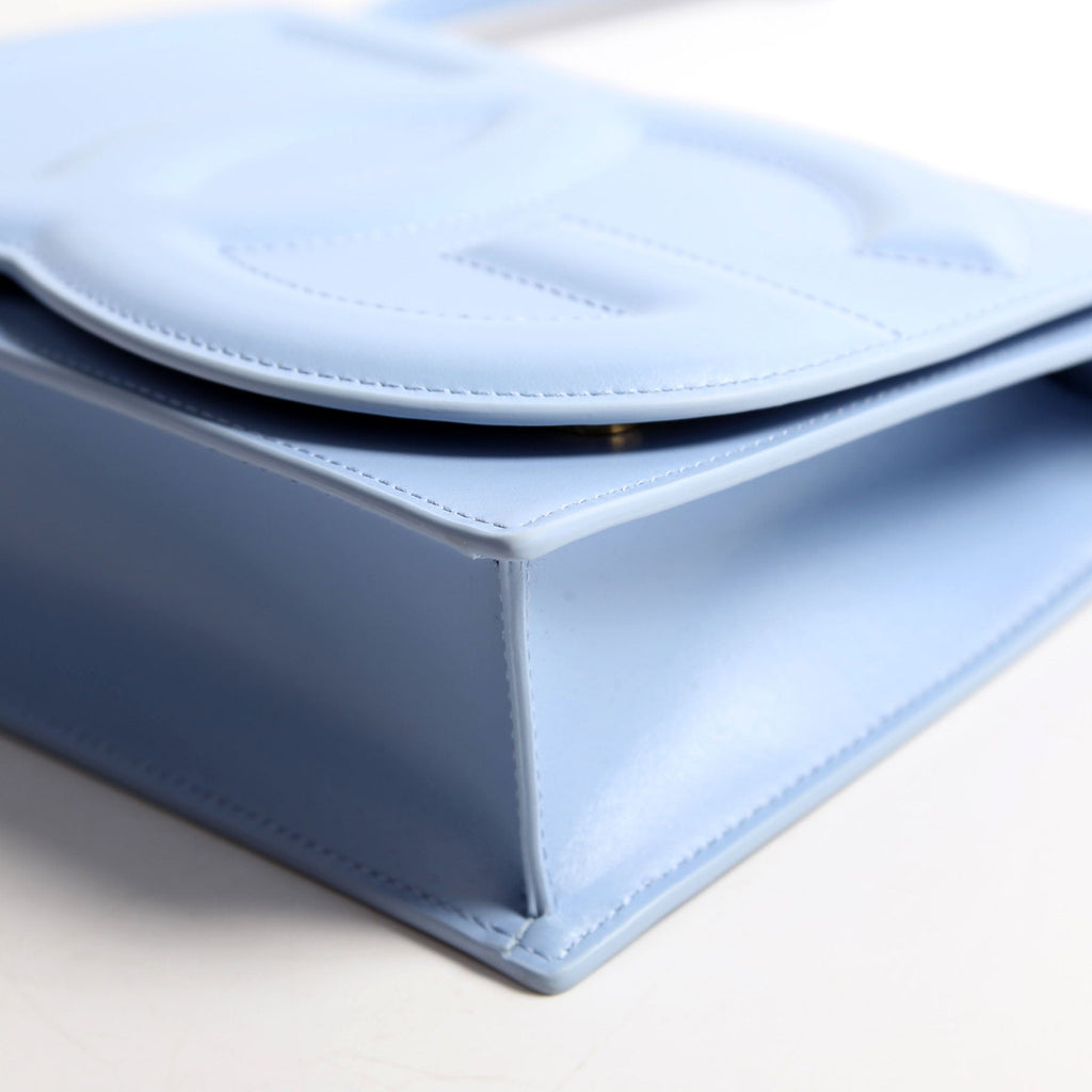 DG Logo Calfskin Flap Crossbody Bag Blue