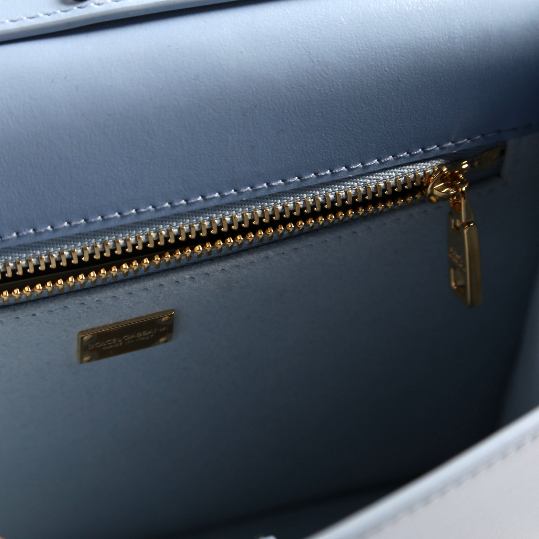 DG Logo Calfskin Flap Crossbody Bag Blue
