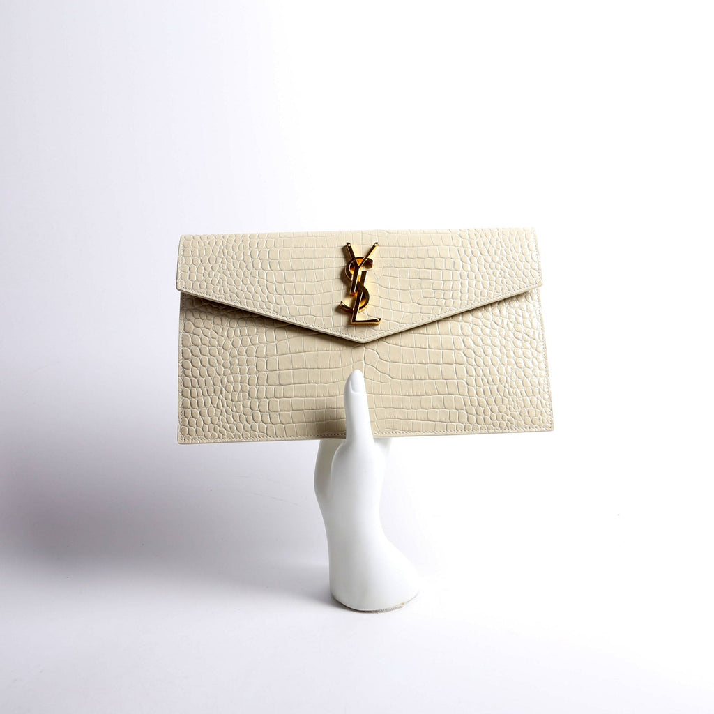 Uptown Pouch Croc Embossed 565739 Cream