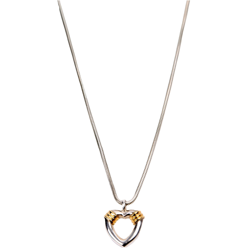Two-Tone Combination Heart Necklace 935/750