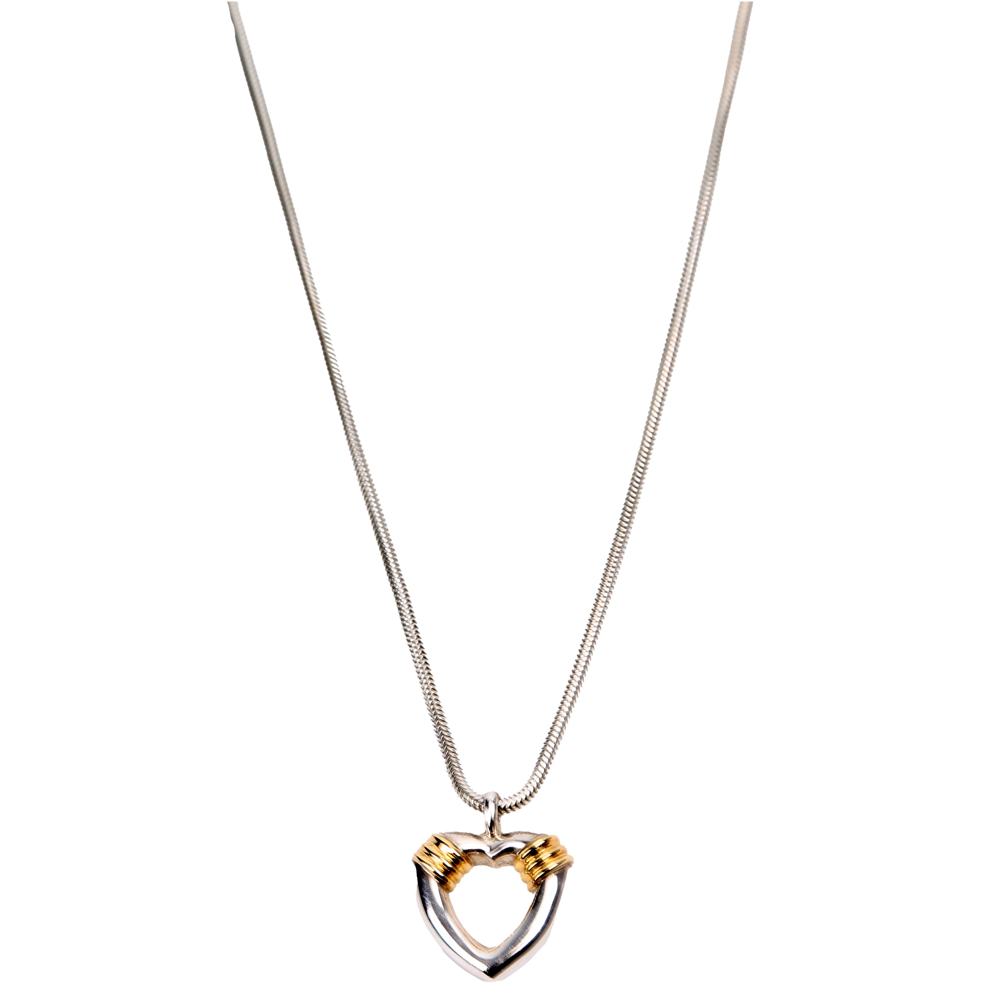 Two-Tone Combination Heart Necklace 935/750