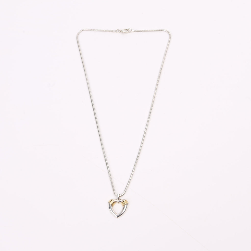 Two-Tone Combination Heart Necklace 935/750