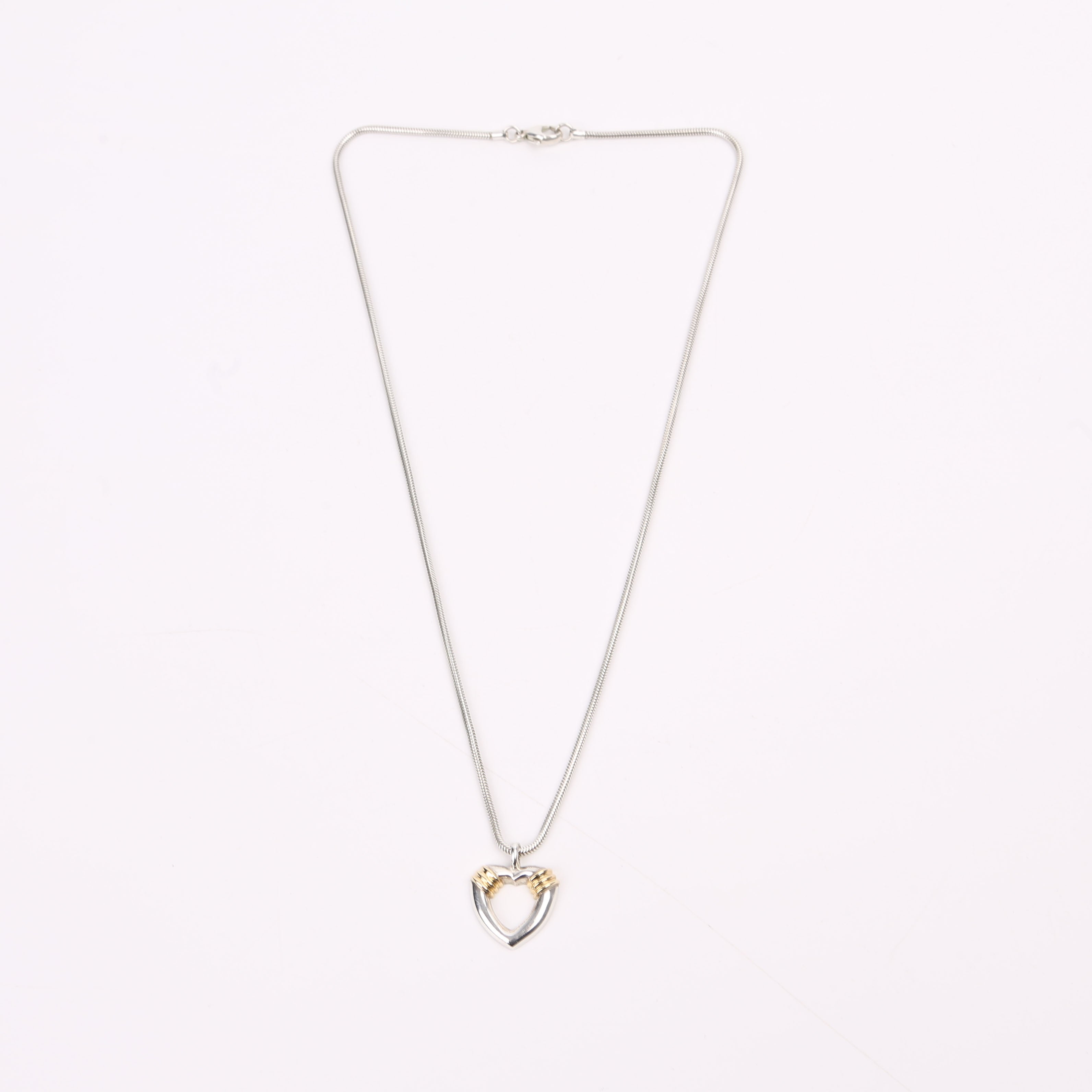 Two-Tone Combination Heart Necklace 935/750