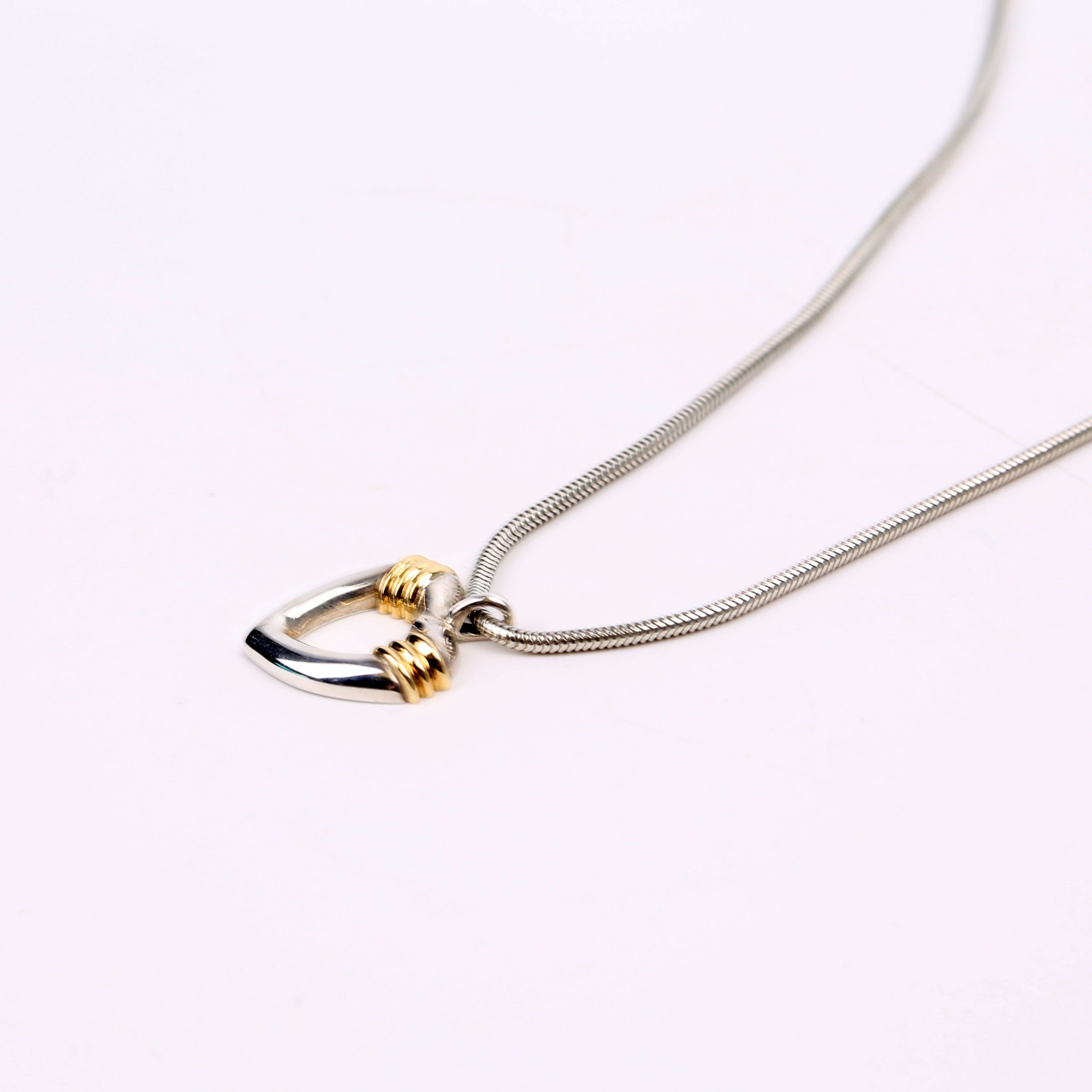 Two-Tone Combination Heart Necklace 935/750
