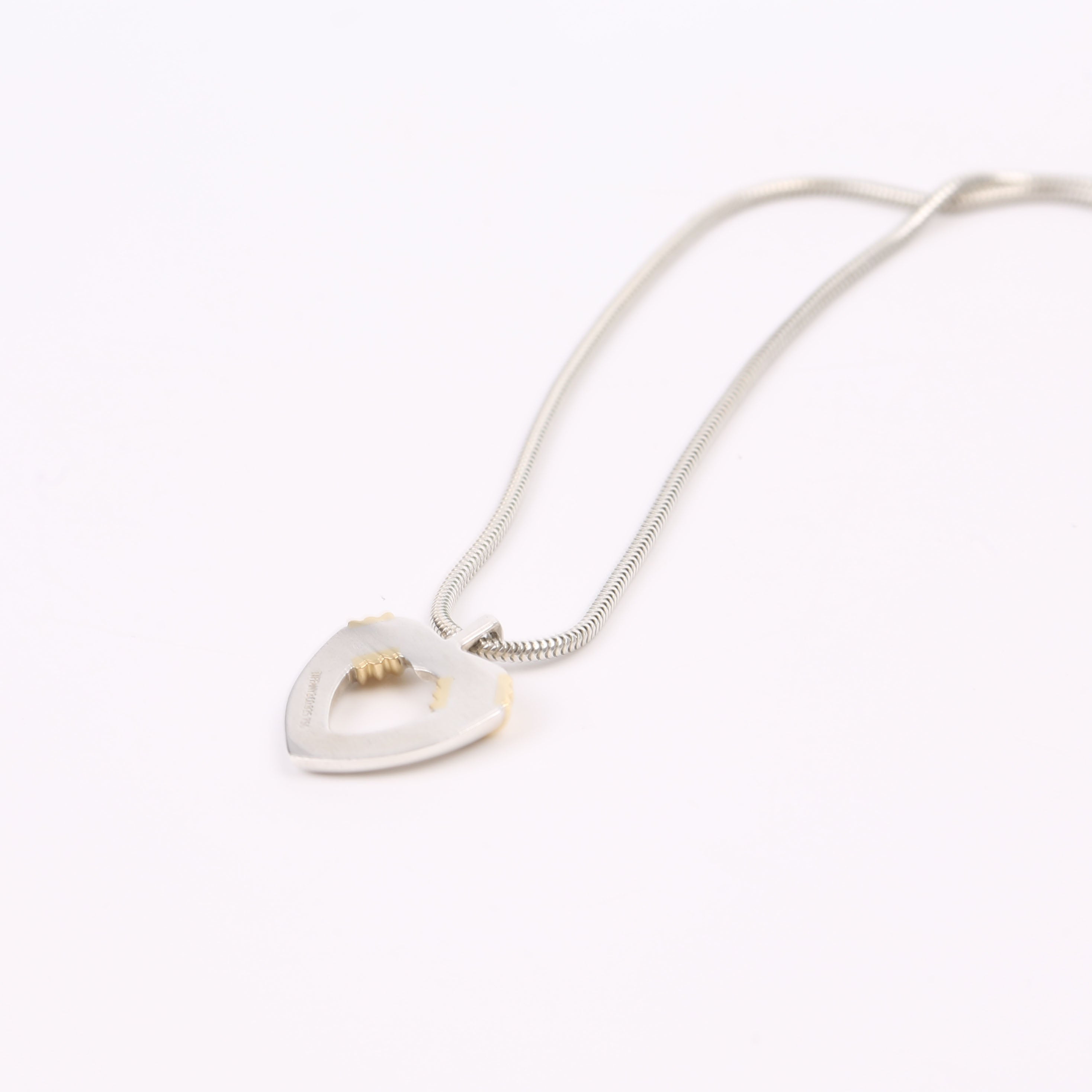 Two-Tone Combination Heart Necklace 935/750