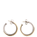 Crossover Medium Hoop Earrings 925/750