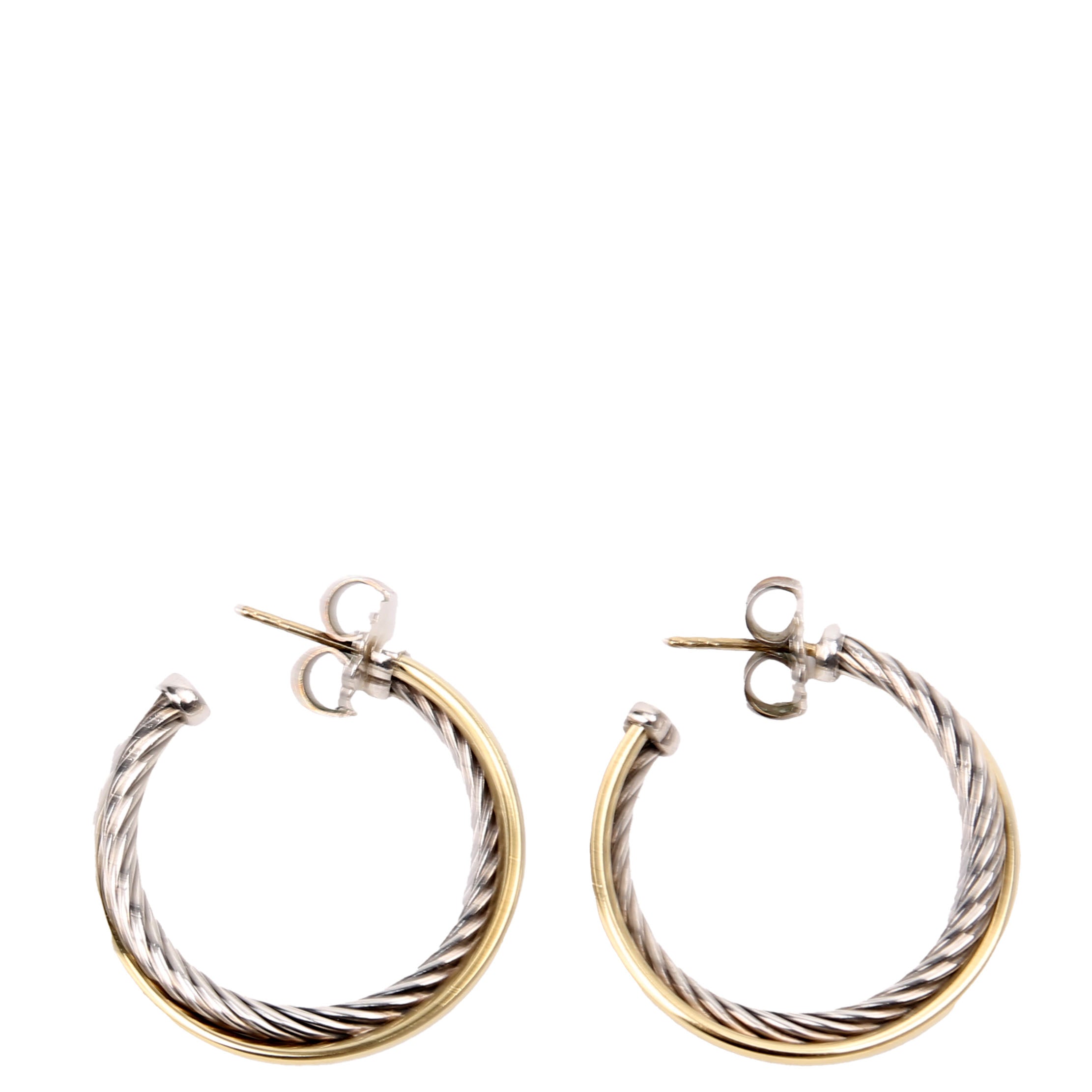 Crossover Medium Hoop Earrings 925/750