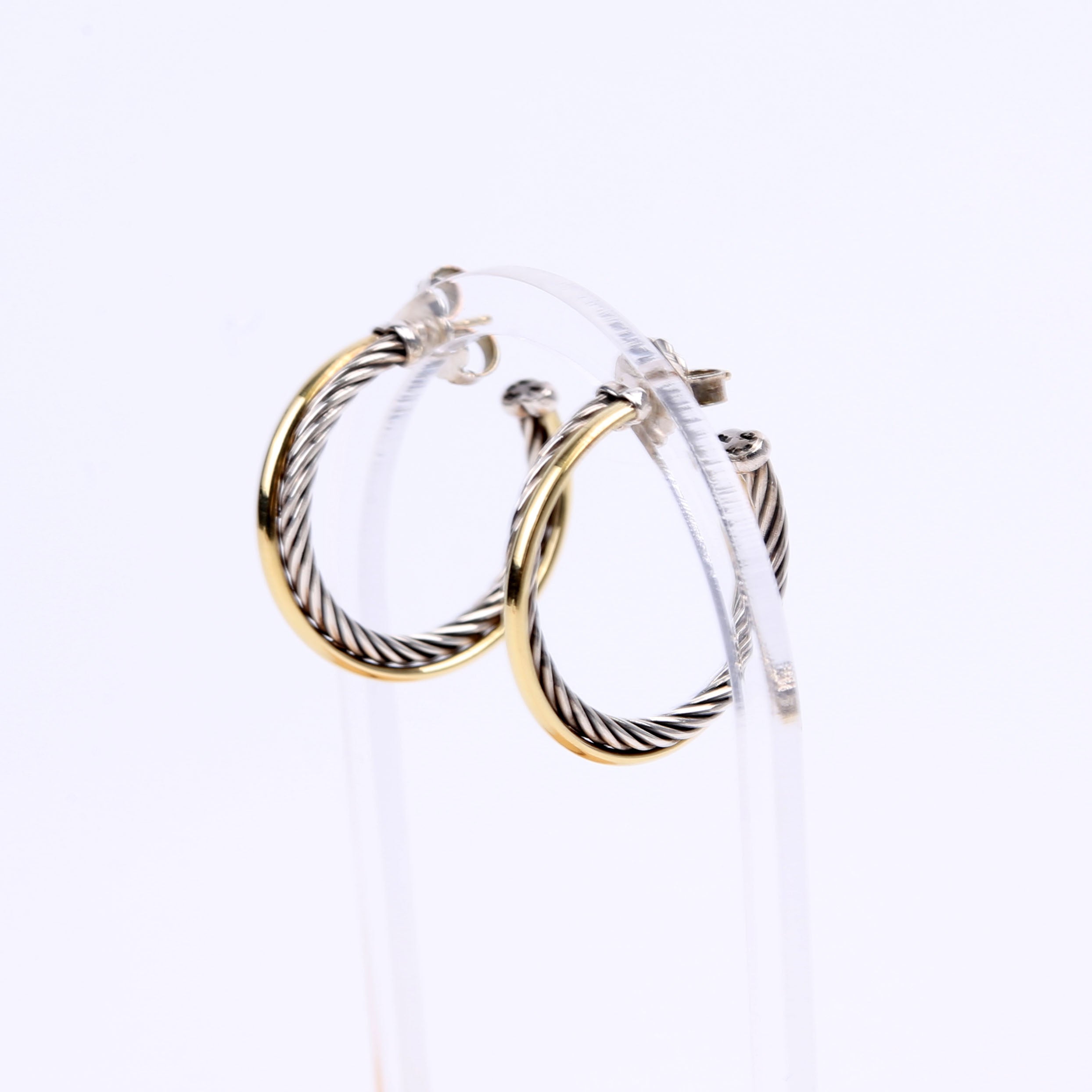 Crossover Medium Hoop Earrings 925/750