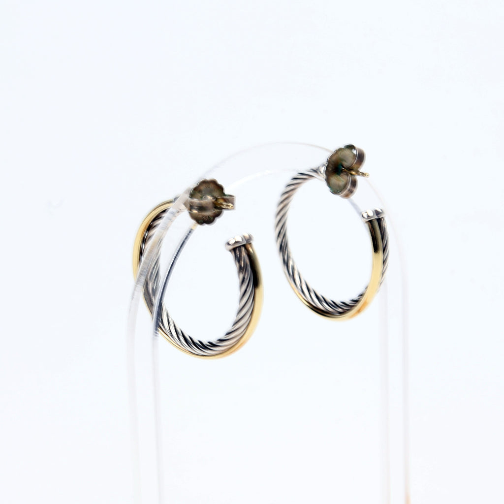 Crossover Medium Hoop Earrings 925/750