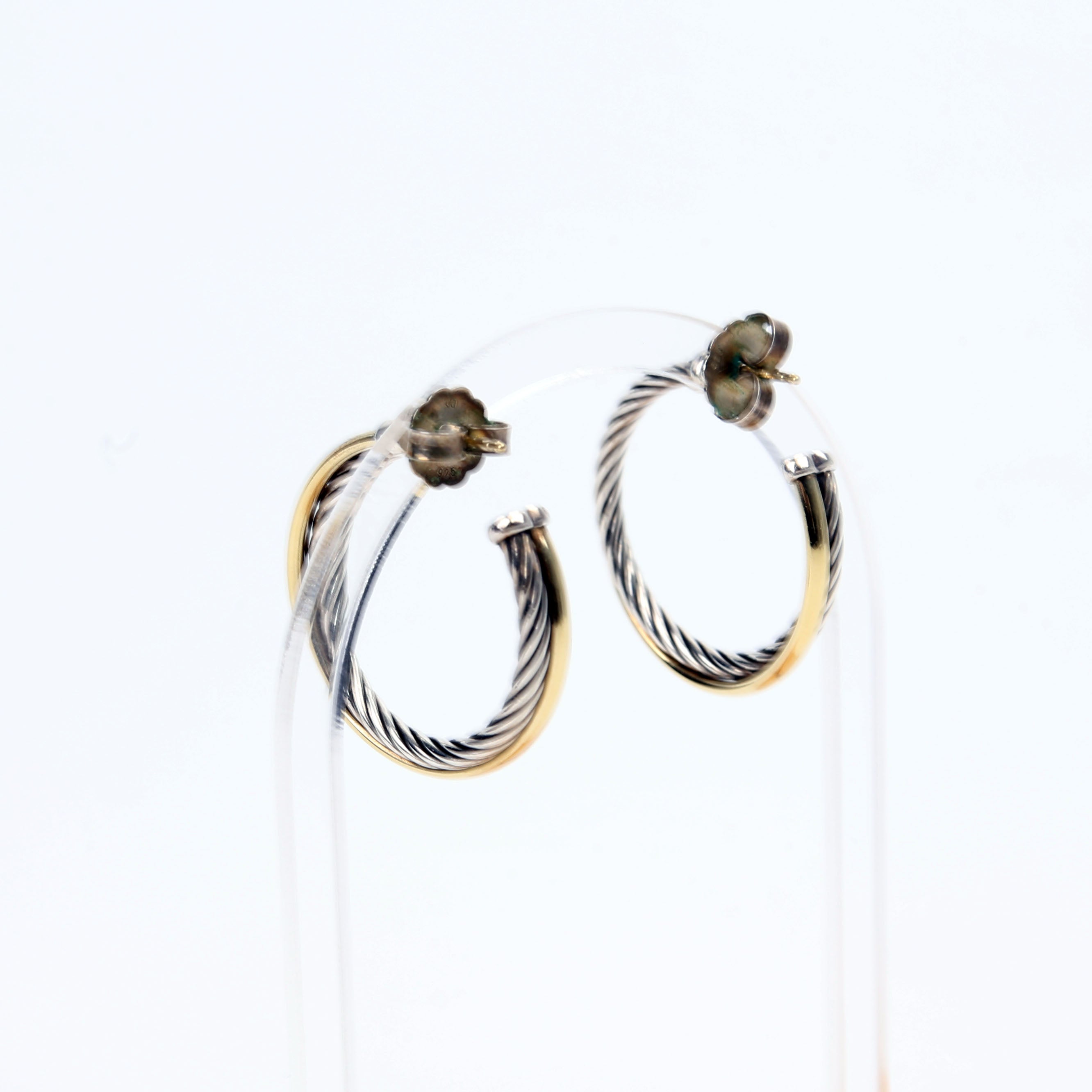 Crossover Medium Hoop Earrings 925/750