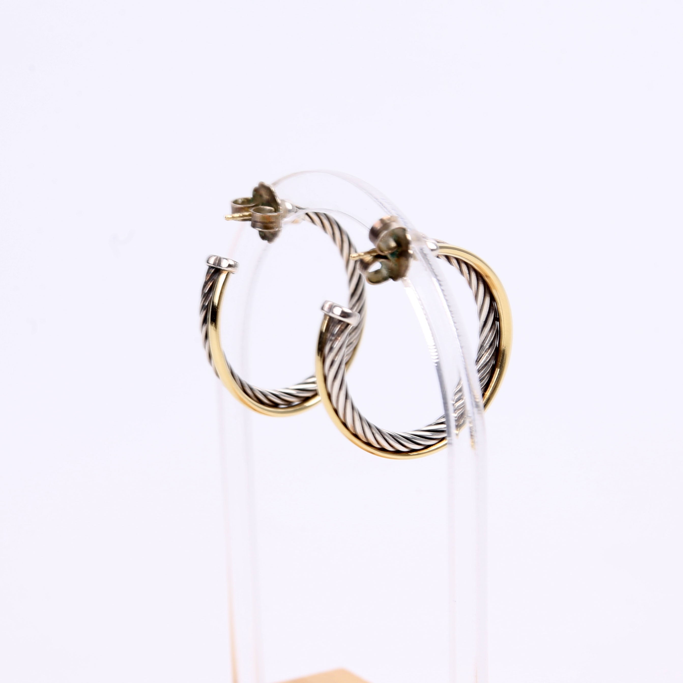 Crossover Medium Hoop Earrings 925/750