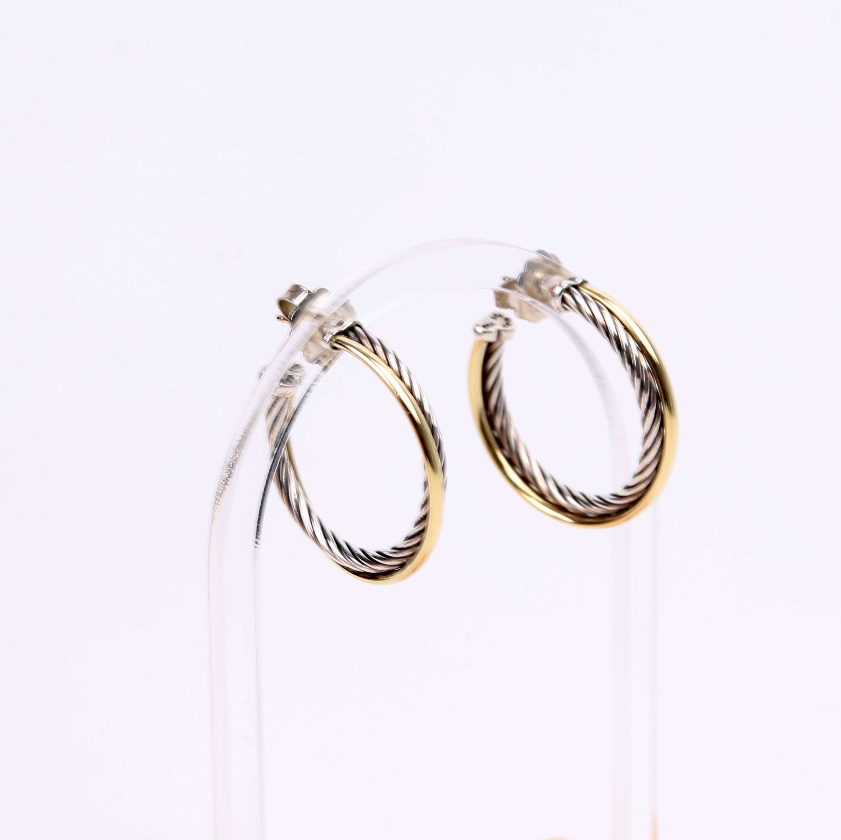 Crossover Medium Hoop Earrings 925/750