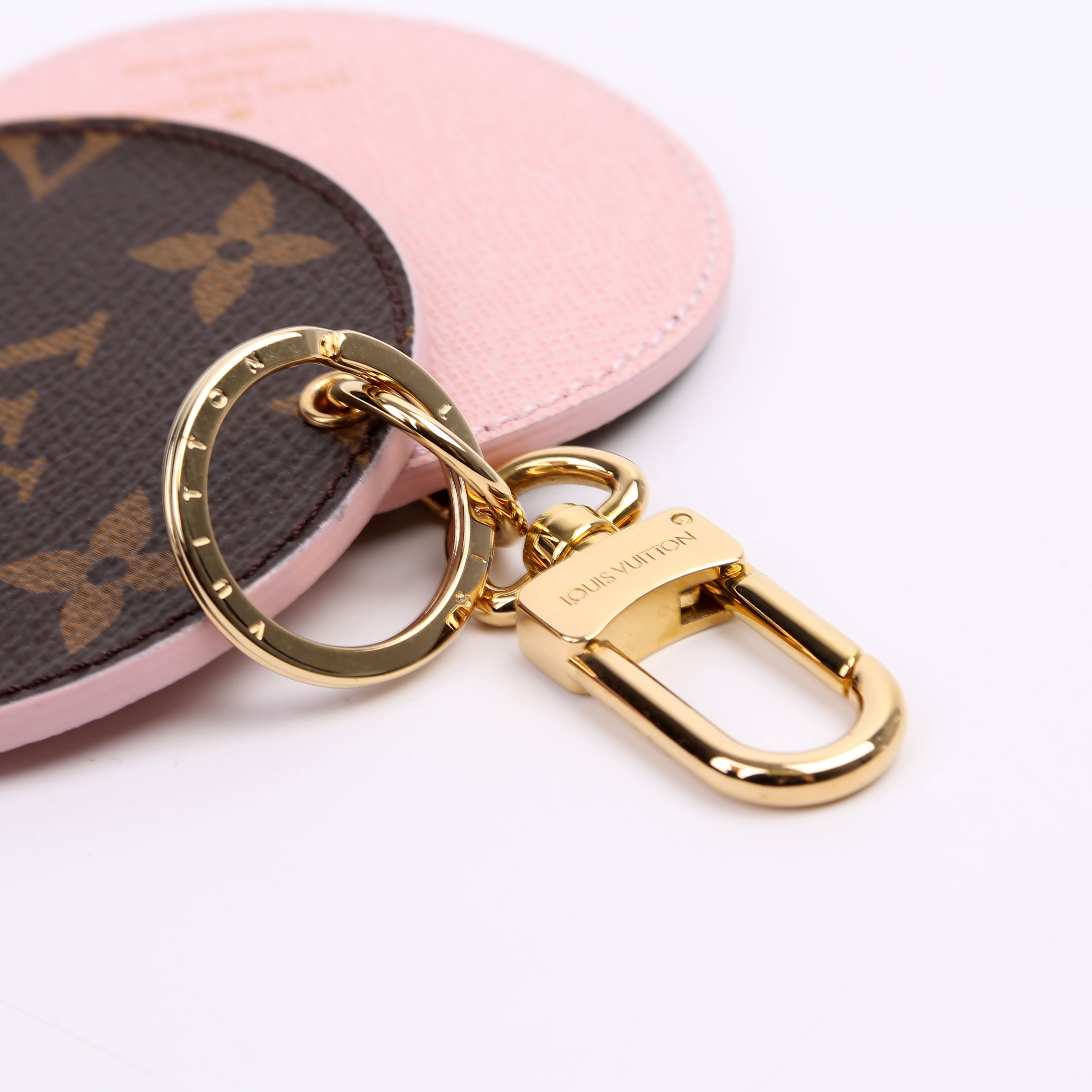 Monogram Mirror Bag Charm Pink