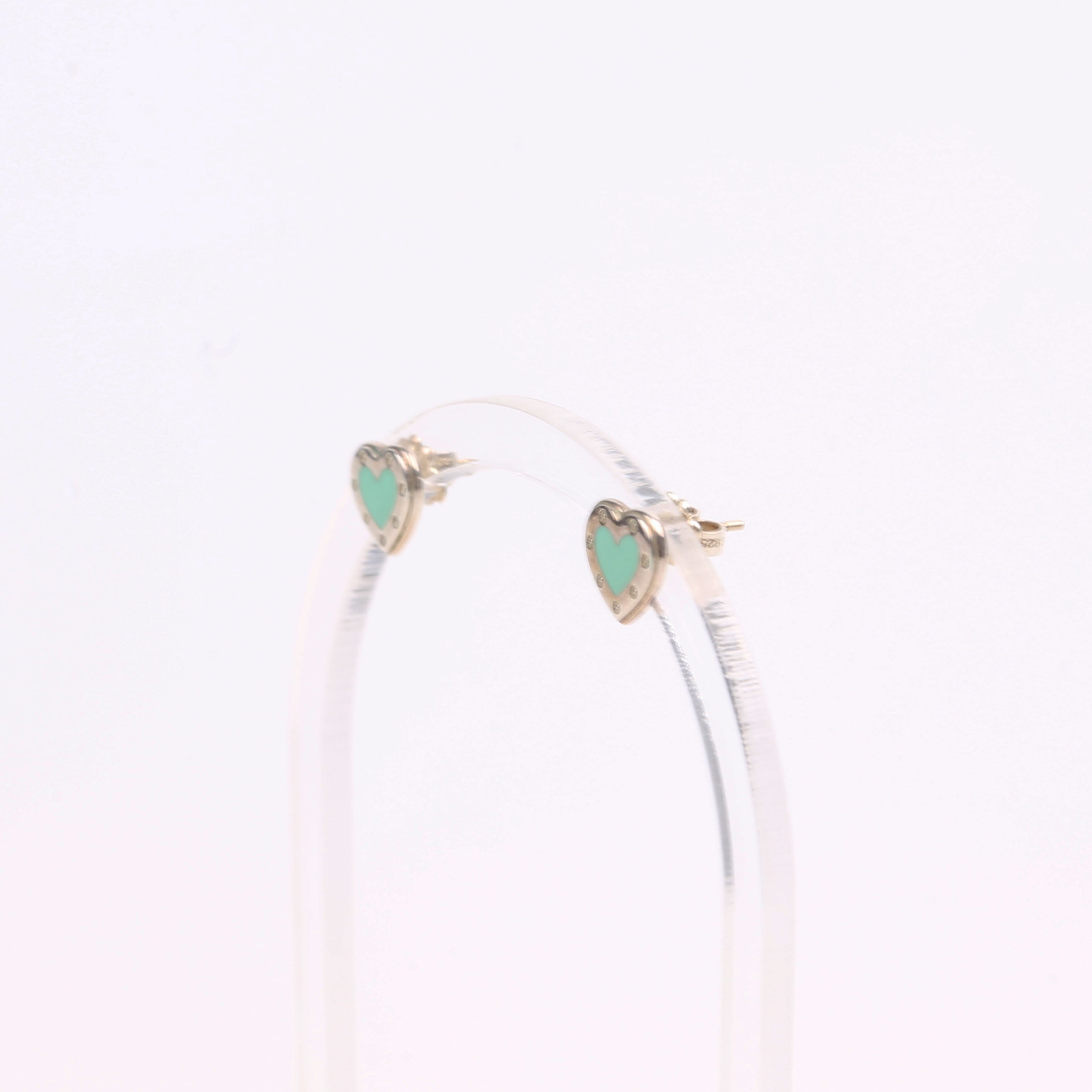 Love Tiffany Heart Enamel/925 Earrings