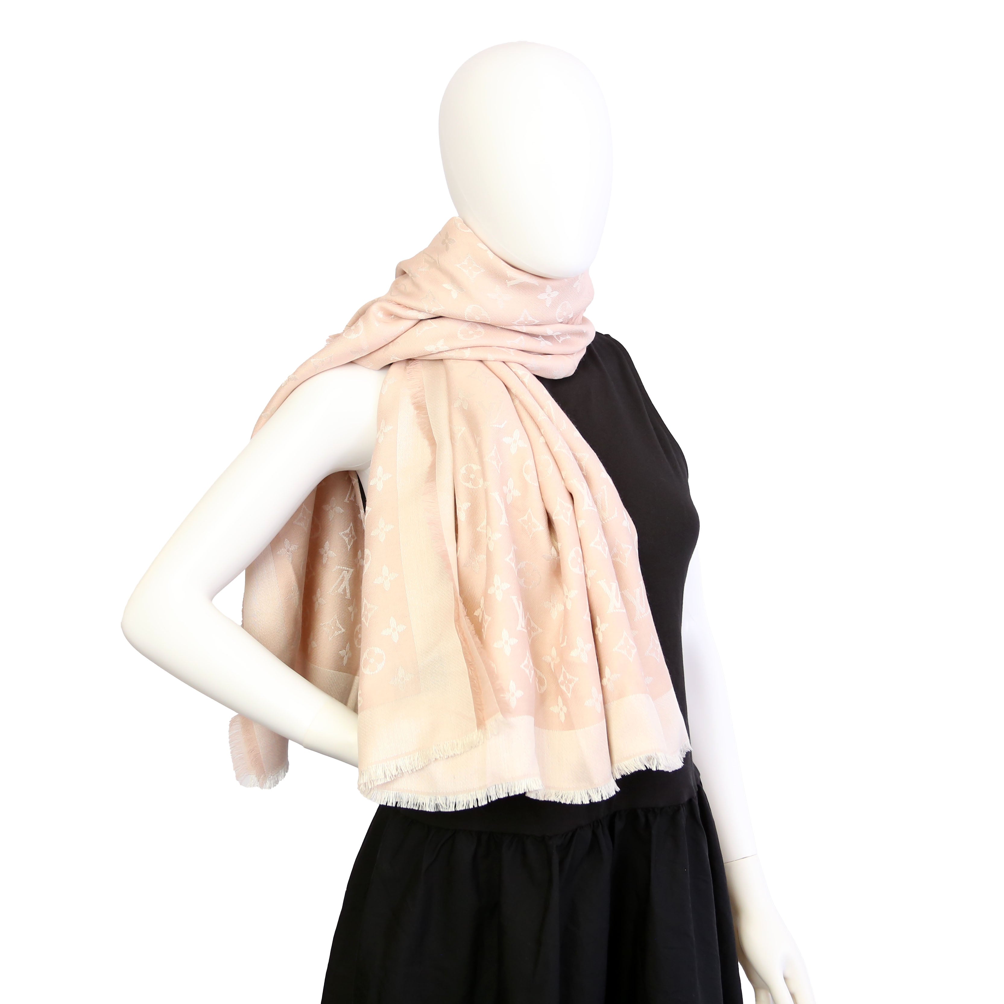 Shawl Monogram/Silk Wool Scarf