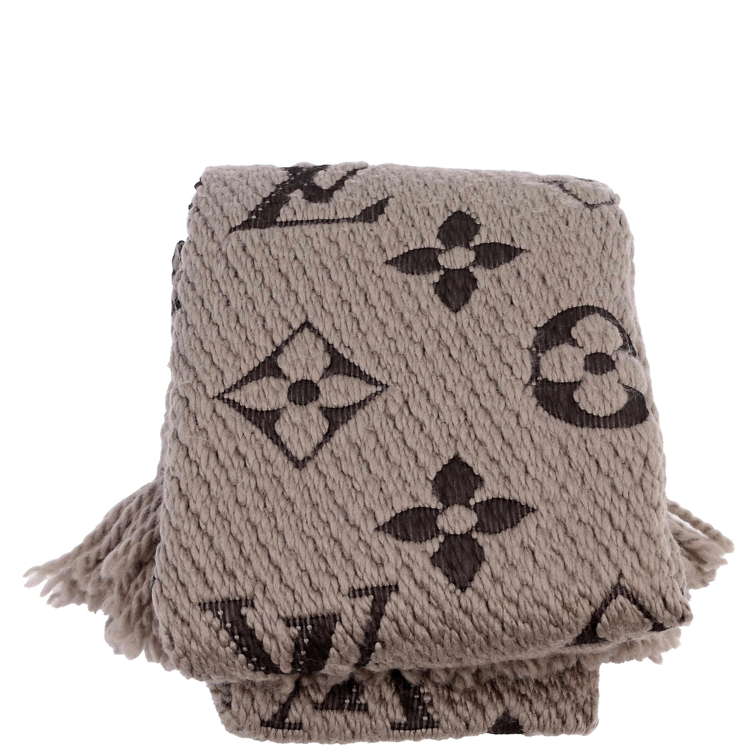 Logomania Wool/Silk Scarf Grey