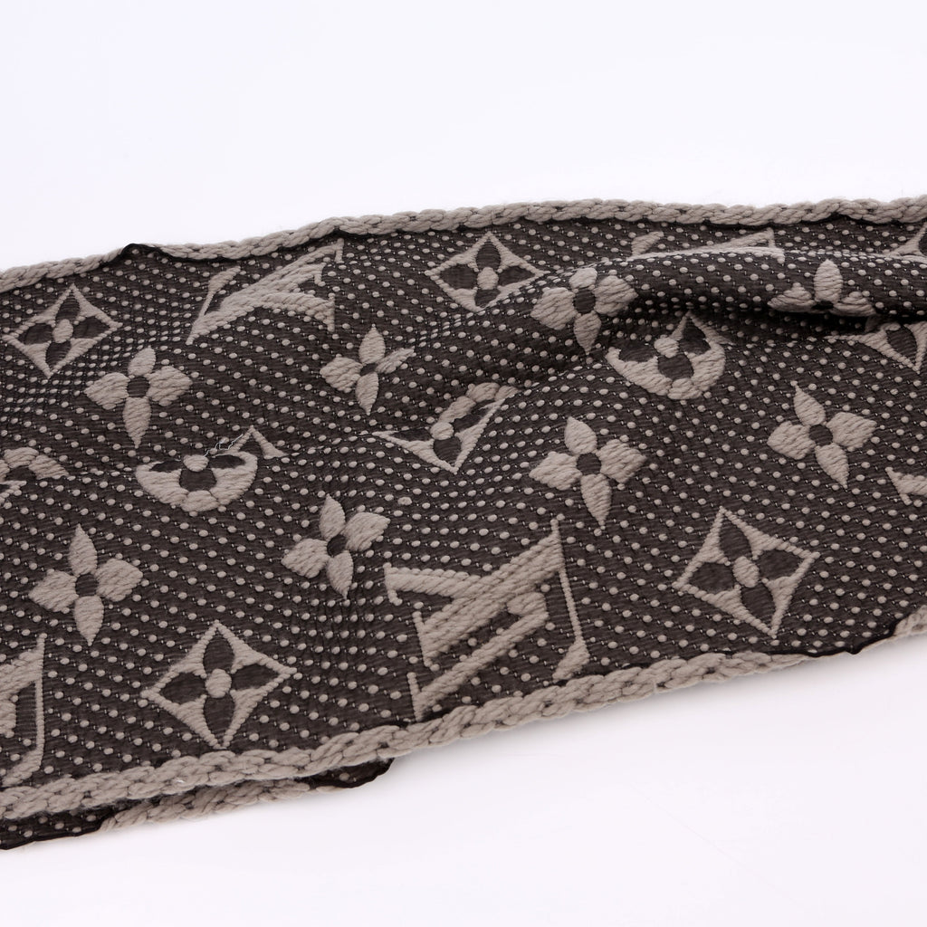Logomania Wool/Silk Scarf Grey