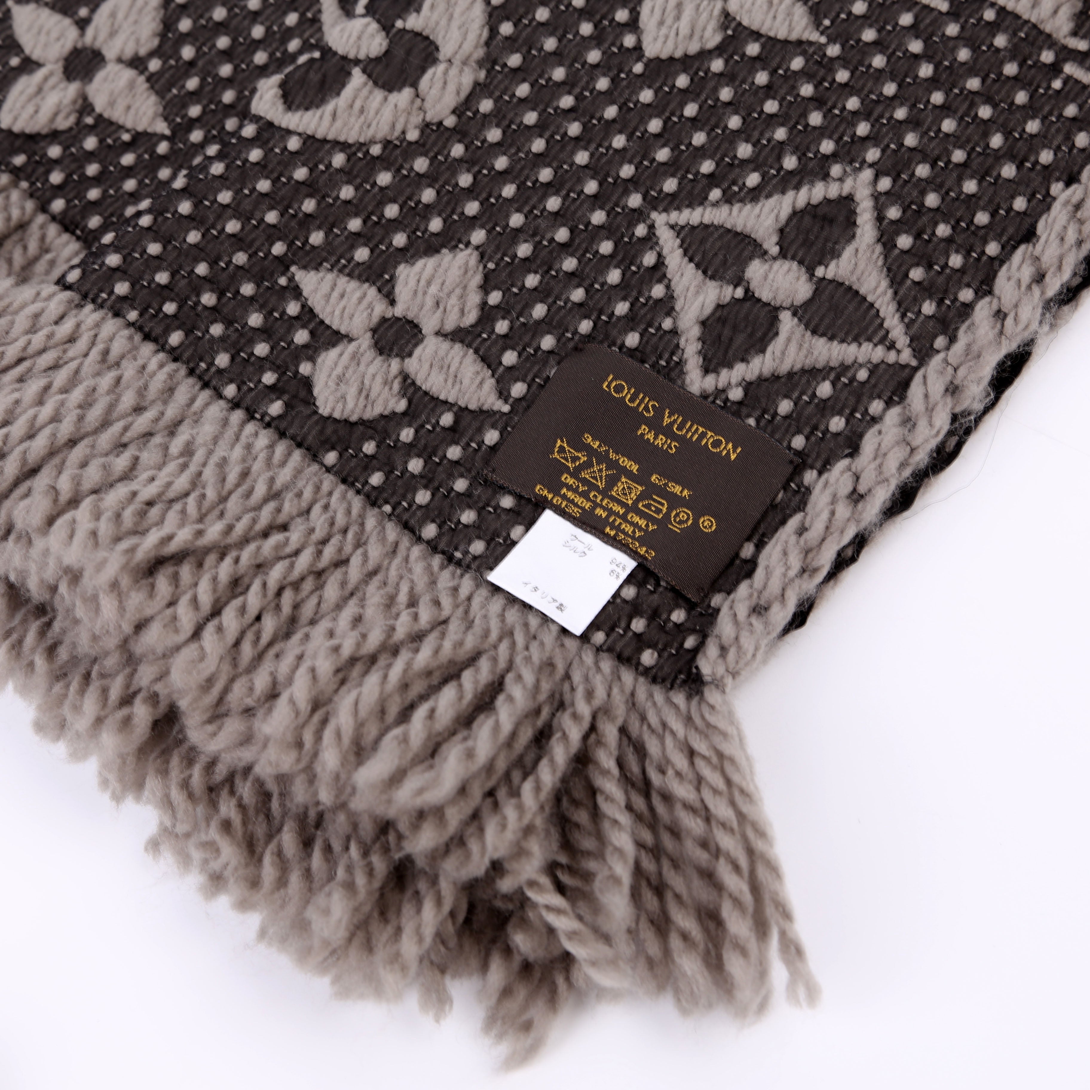 Logomania Wool/Silk Scarf Grey