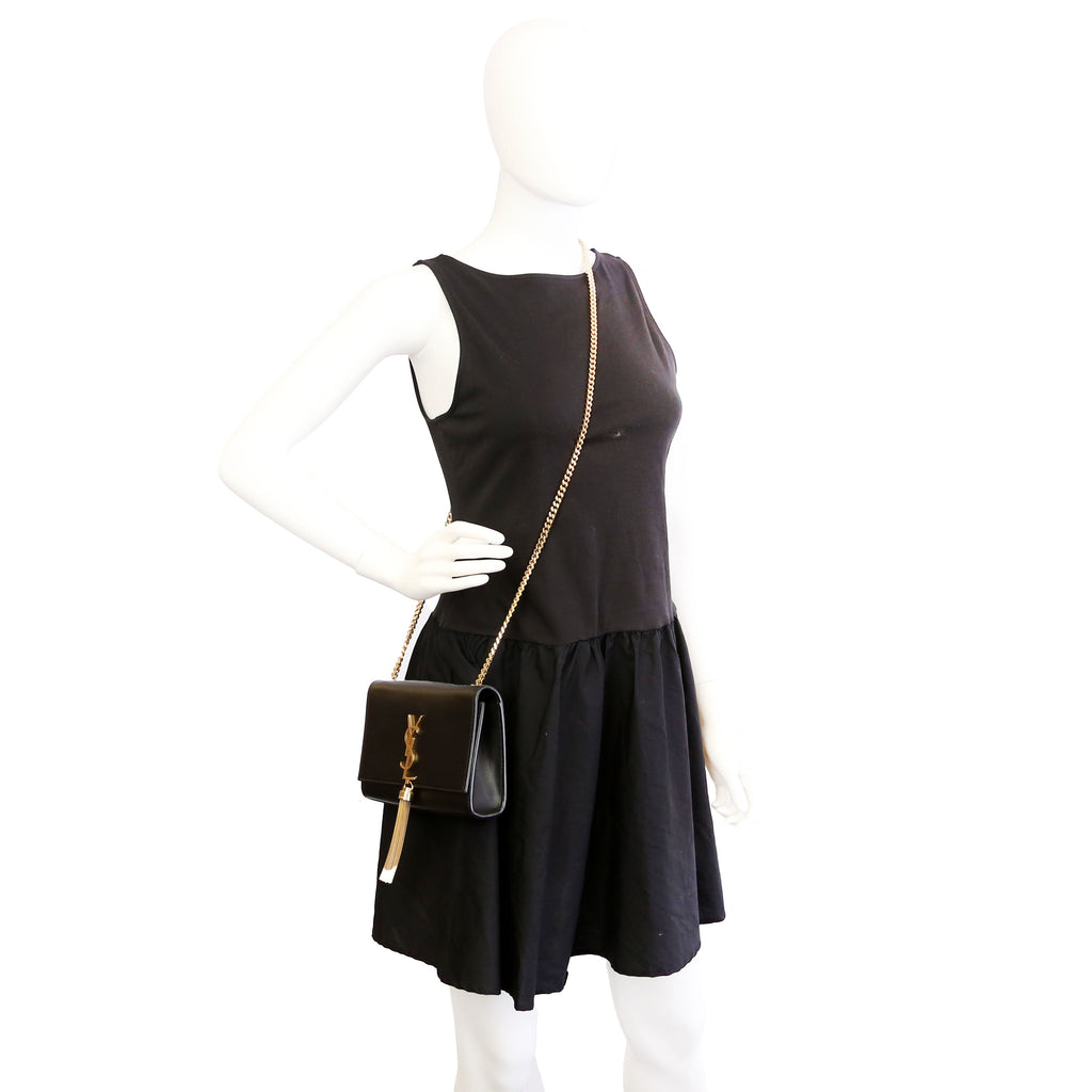 SAINT LAURENT Kate Tassel Satchel Small Black