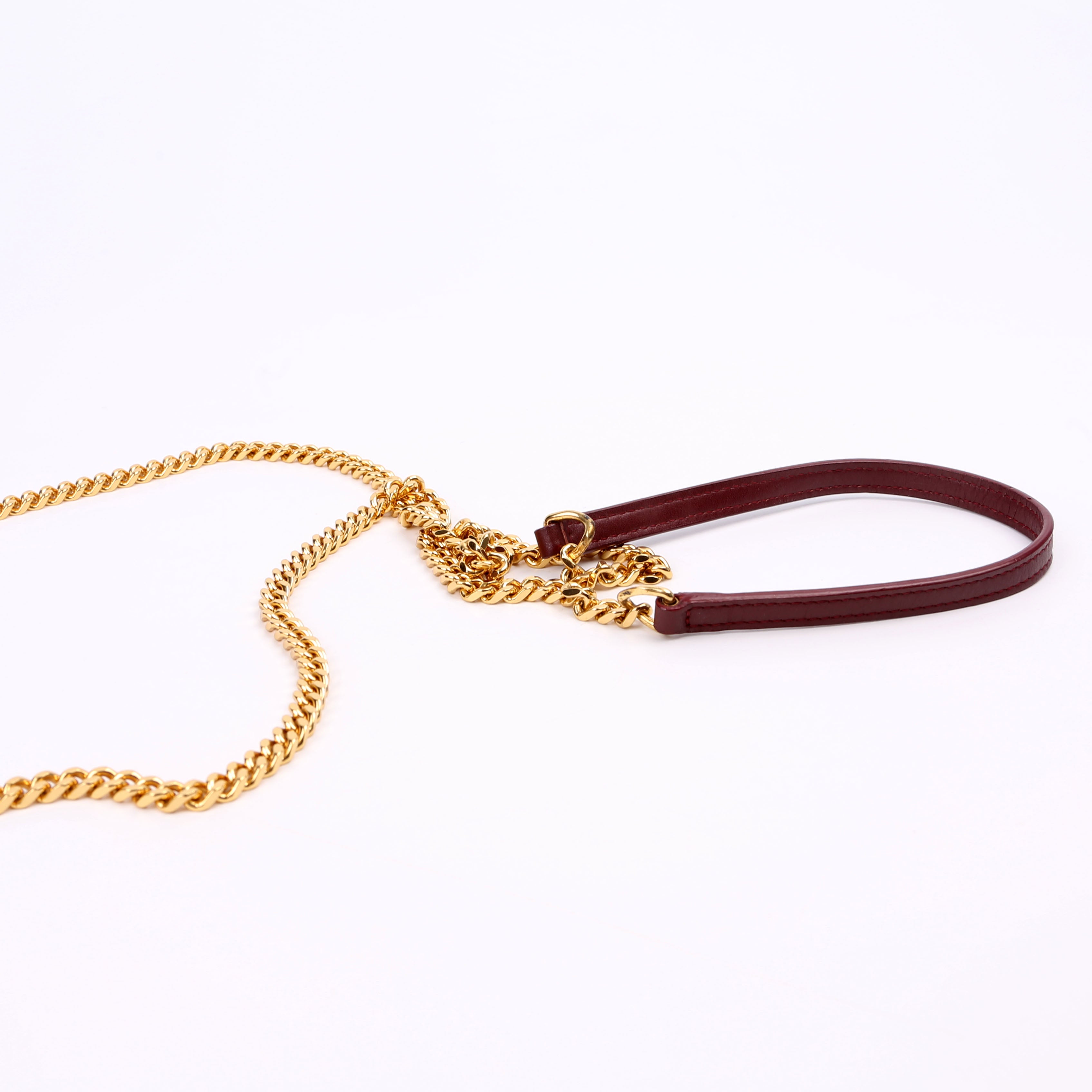 SAINT LAURENT Kate Tassel Chain Wallet Maroon