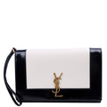 SAINT LAURENT 753883 Cassandre Flap Pouch White/Black
