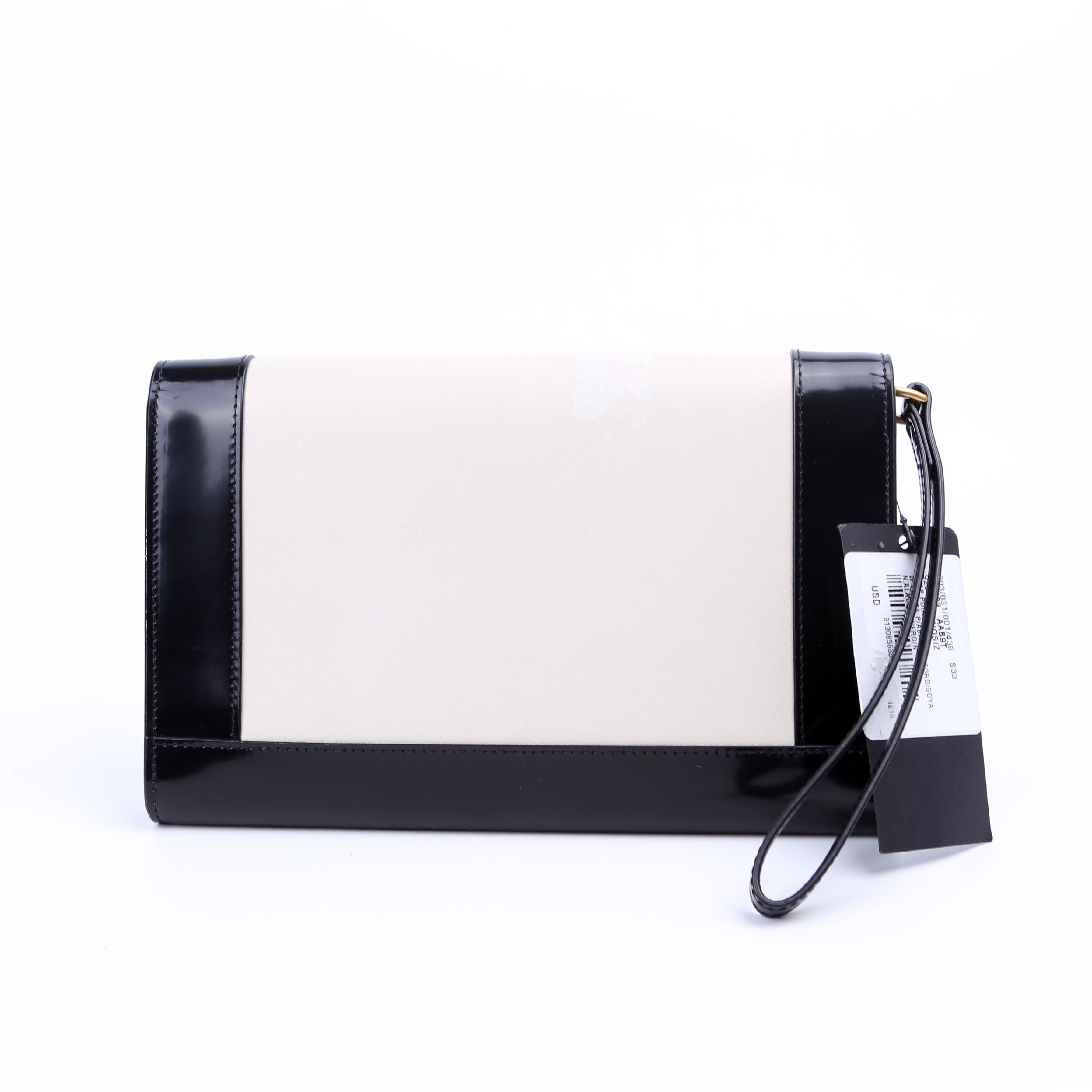 SAINT LAURENT 753883 Cassandre Flap Pouch White/Black