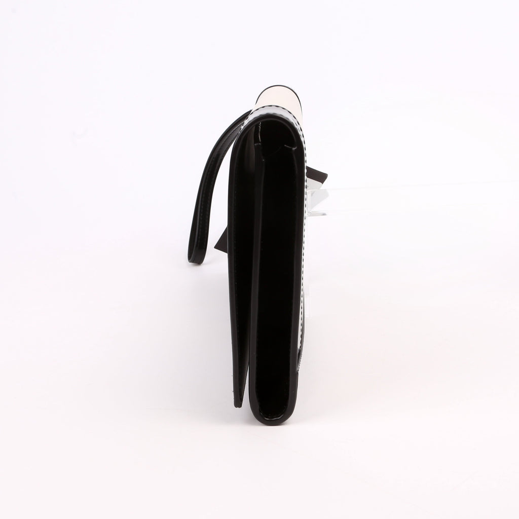 SAINT LAURENT 753883 Cassandre Flap Pouch White/Black