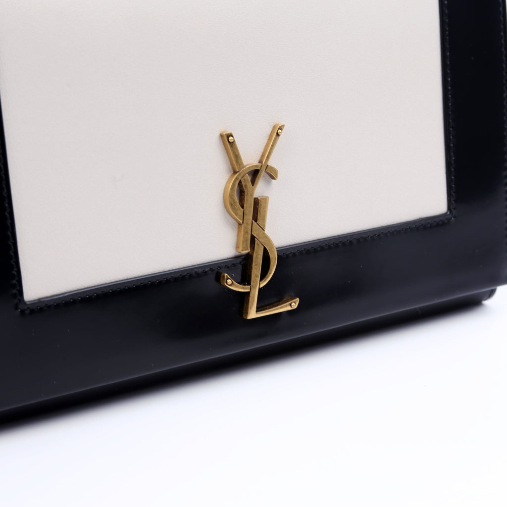 SAINT LAURENT 753883 Cassandre Flap Pouch White/Black