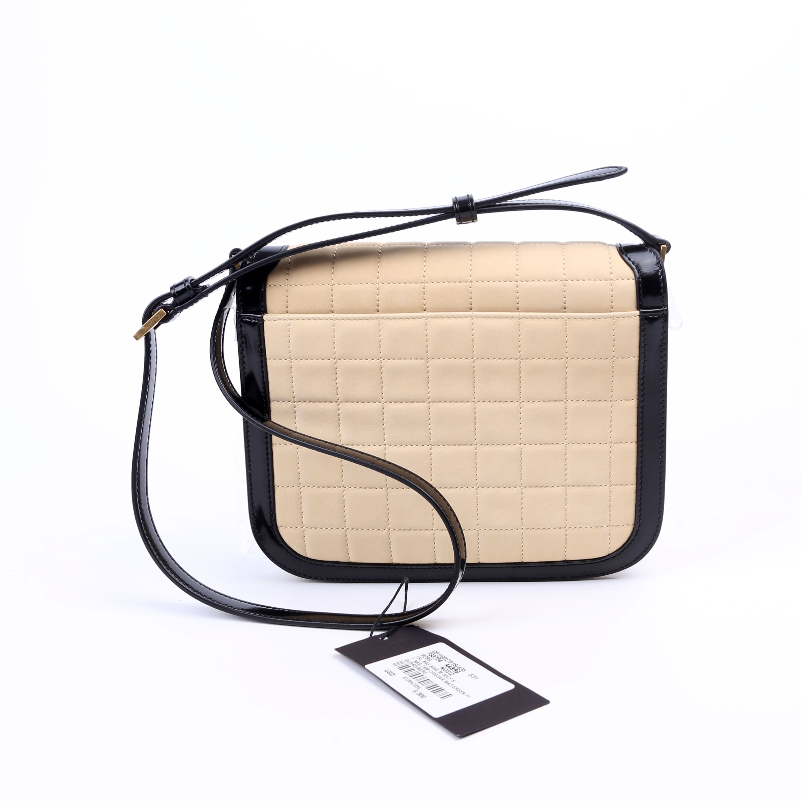 SAINT LAURENT 733704 Solferino Medium Nubuck Beige/Black