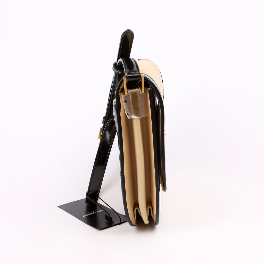SAINT LAURENT 733704 Solferino Medium Nubuck Beige/Black