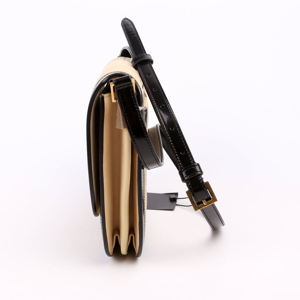 SAINT LAURENT 733704 Solferino Medium Nubuck Beige/Black