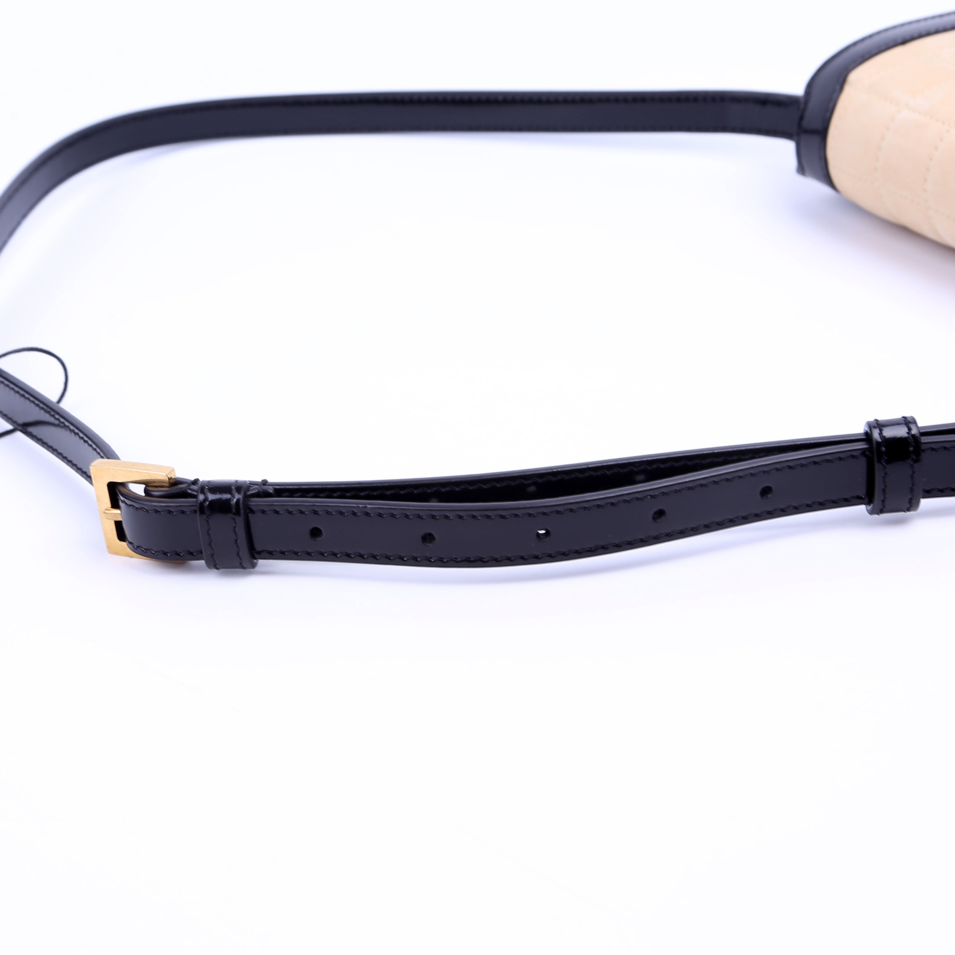 SAINT LAURENT 733704 Solferino Medium Nubuck Beige/Black