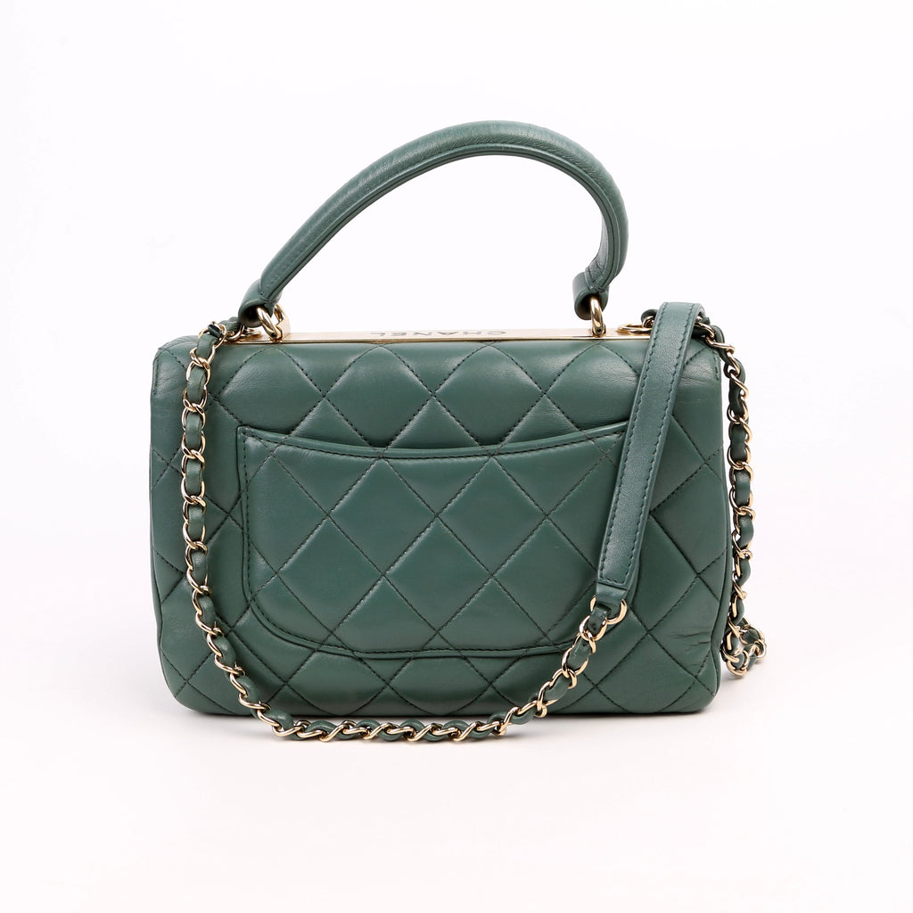 Trendy Top Handle Medium Lambskin 26M Green