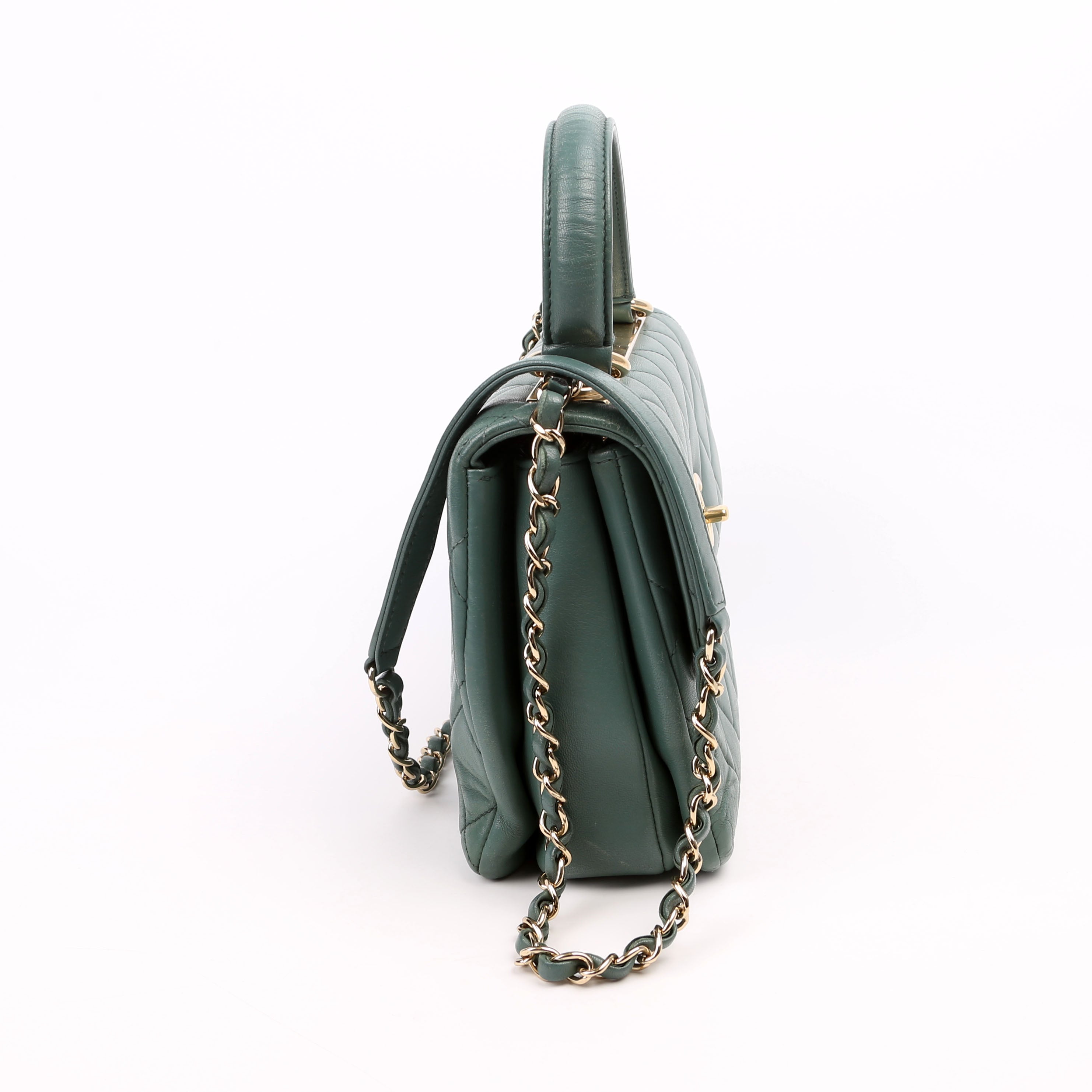Trendy Top Handle Medium Lambskin 26M Green