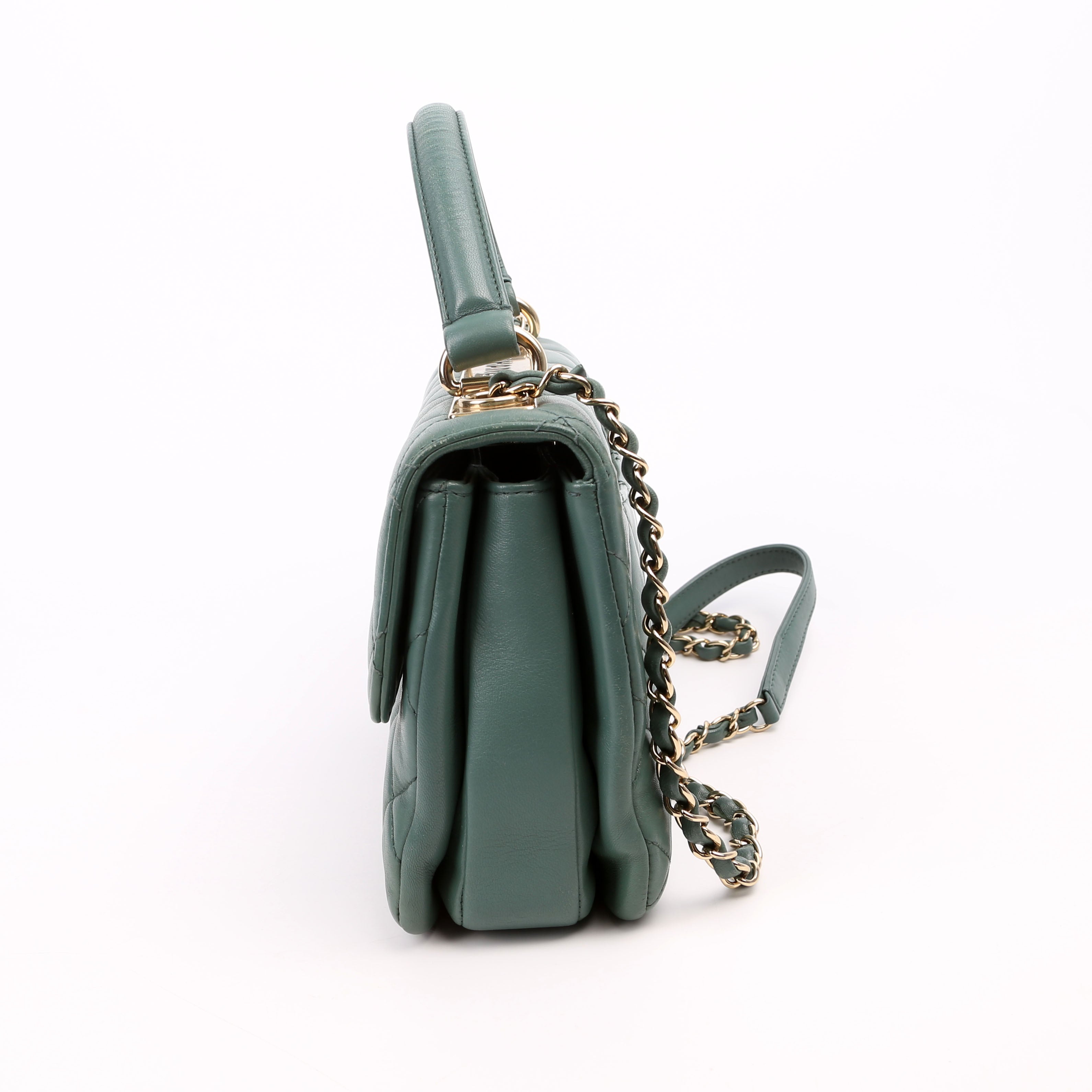 Trendy Top Handle Medium Lambskin 26M Green
