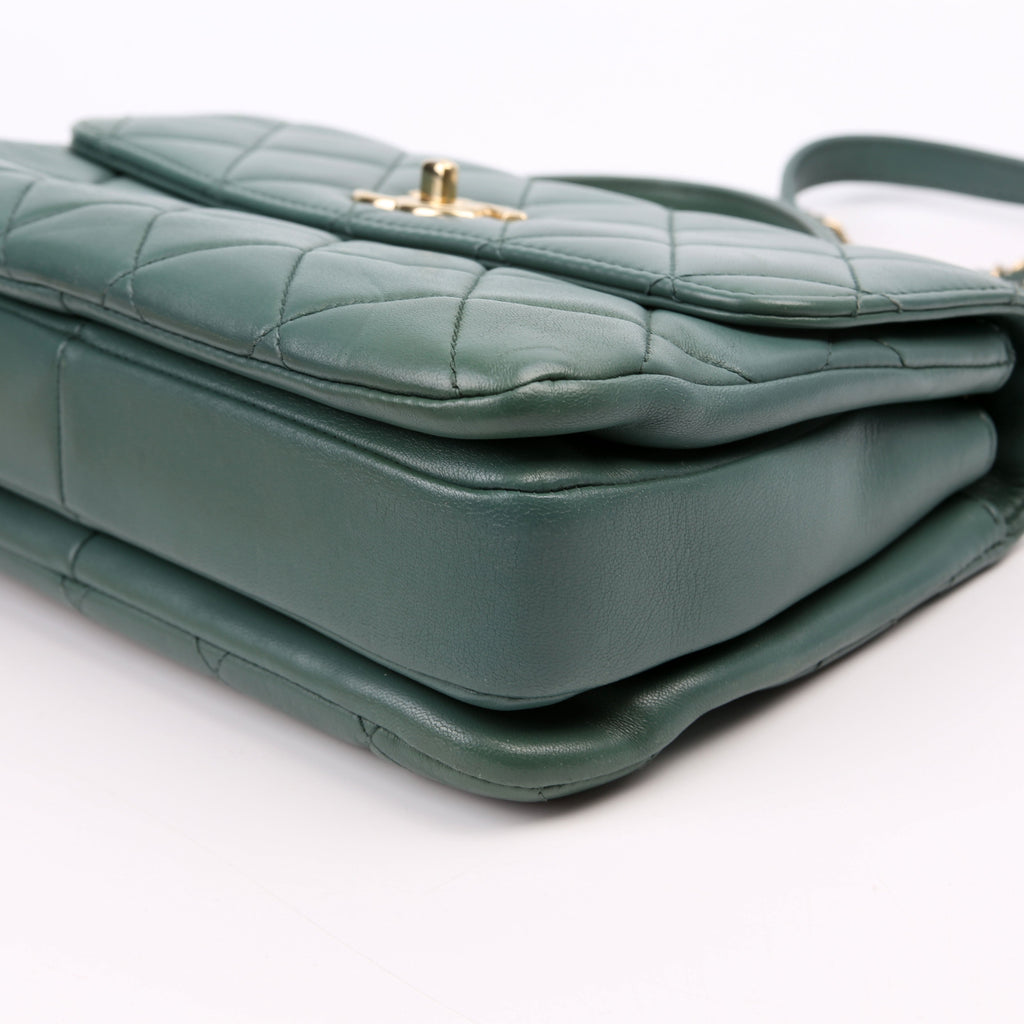 Trendy Top Handle Medium Lambskin 26M Green