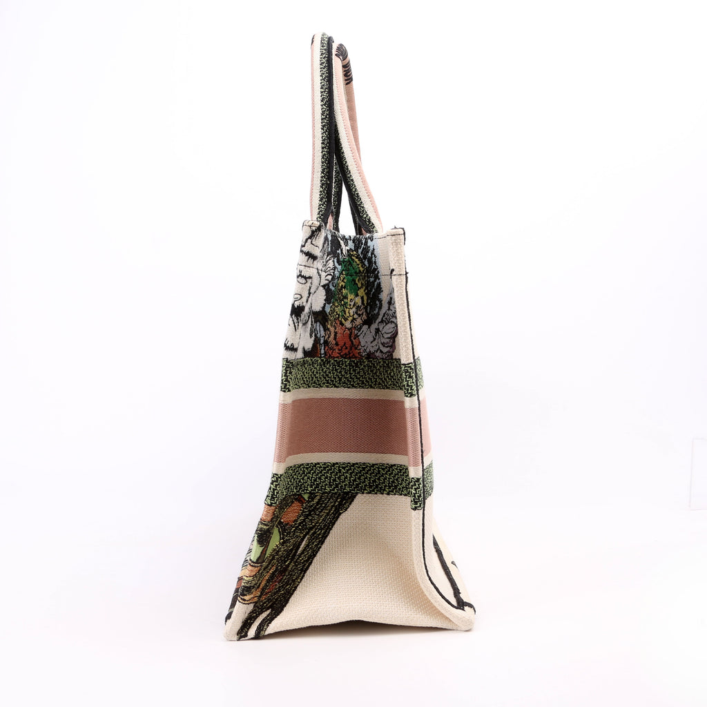 Book Tote Medium Ebroidered Coeur En Fleurs Medium