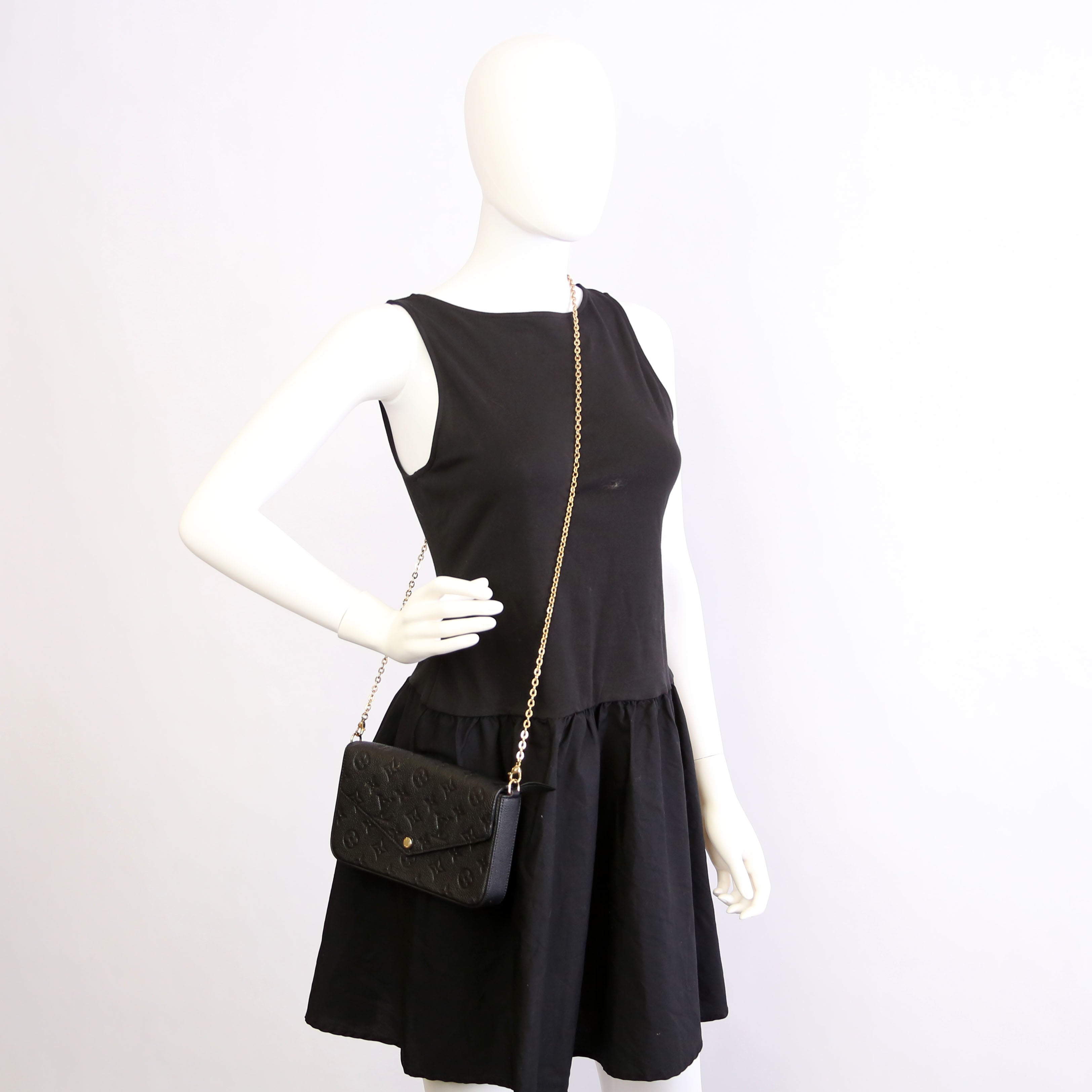 Pochette Felicie Empreinte Black