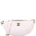 Matelasse Waist Chain Lambskin RFID White