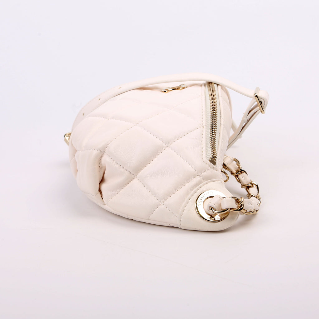 Matelasse Waist Chain Lambskin RFID White