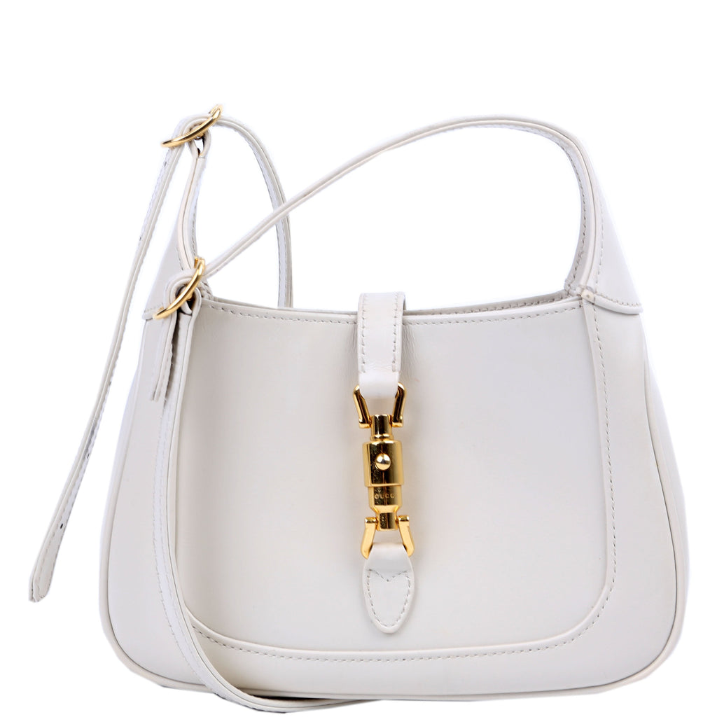 637091 Jackie 1961 Mini Hobo Leather White