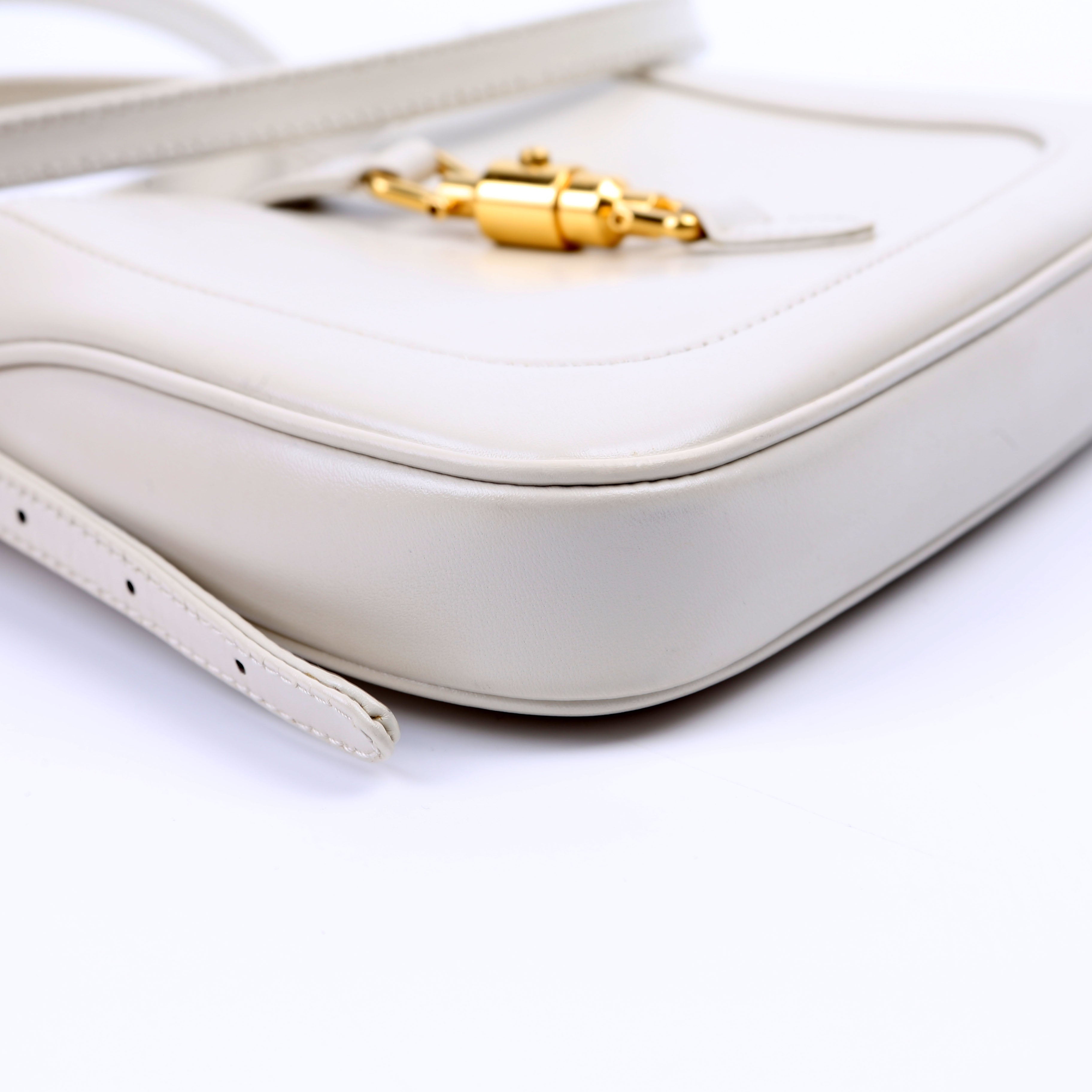 637091 Jackie 1961 Mini Hobo Leather White