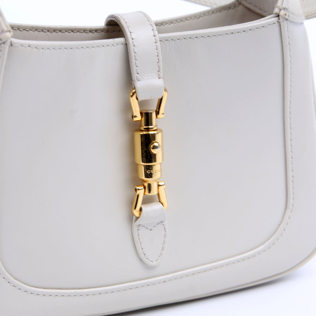 637091 Jackie 1961 Mini Hobo Leather White
