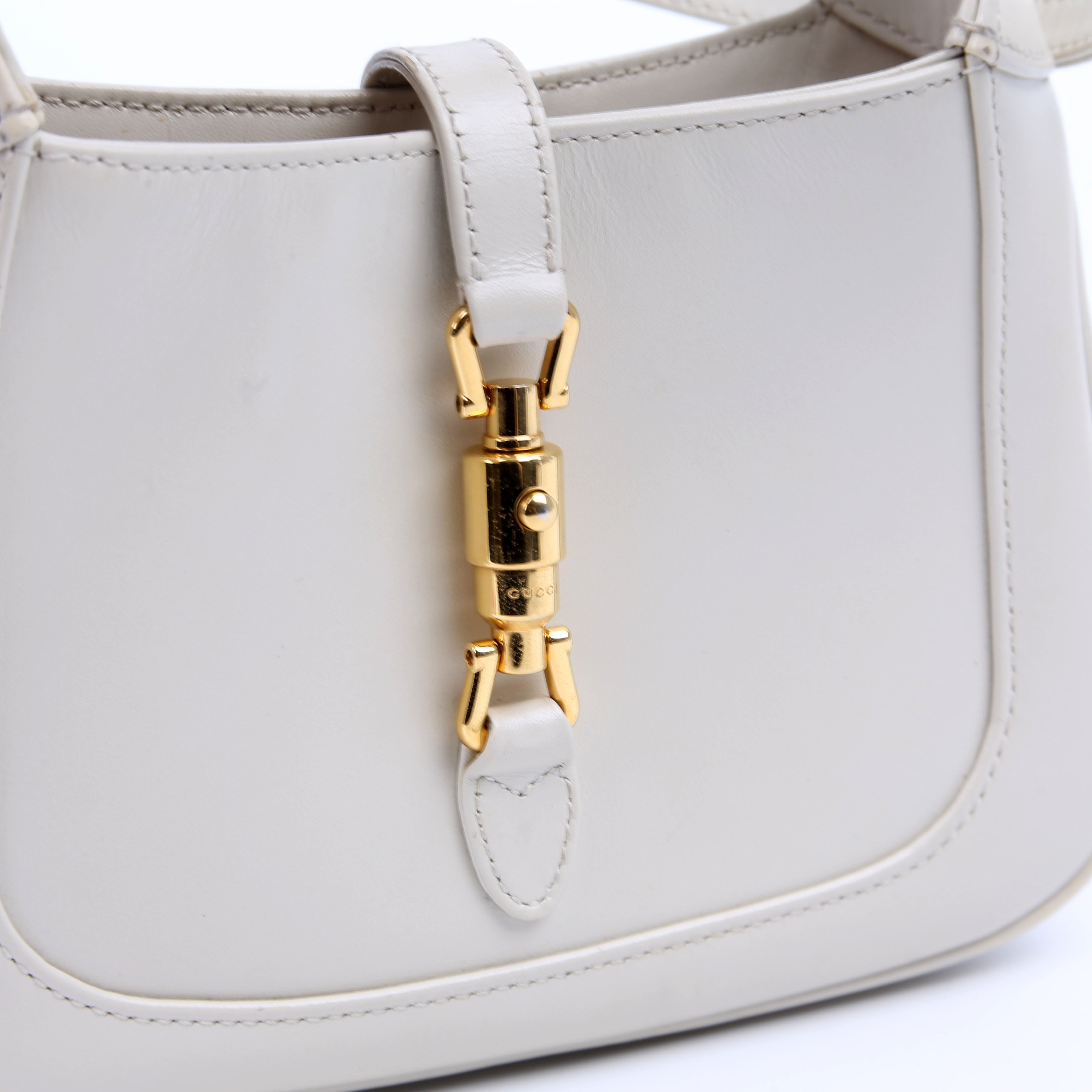 637091 Jackie 1961 Mini Hobo Leather White