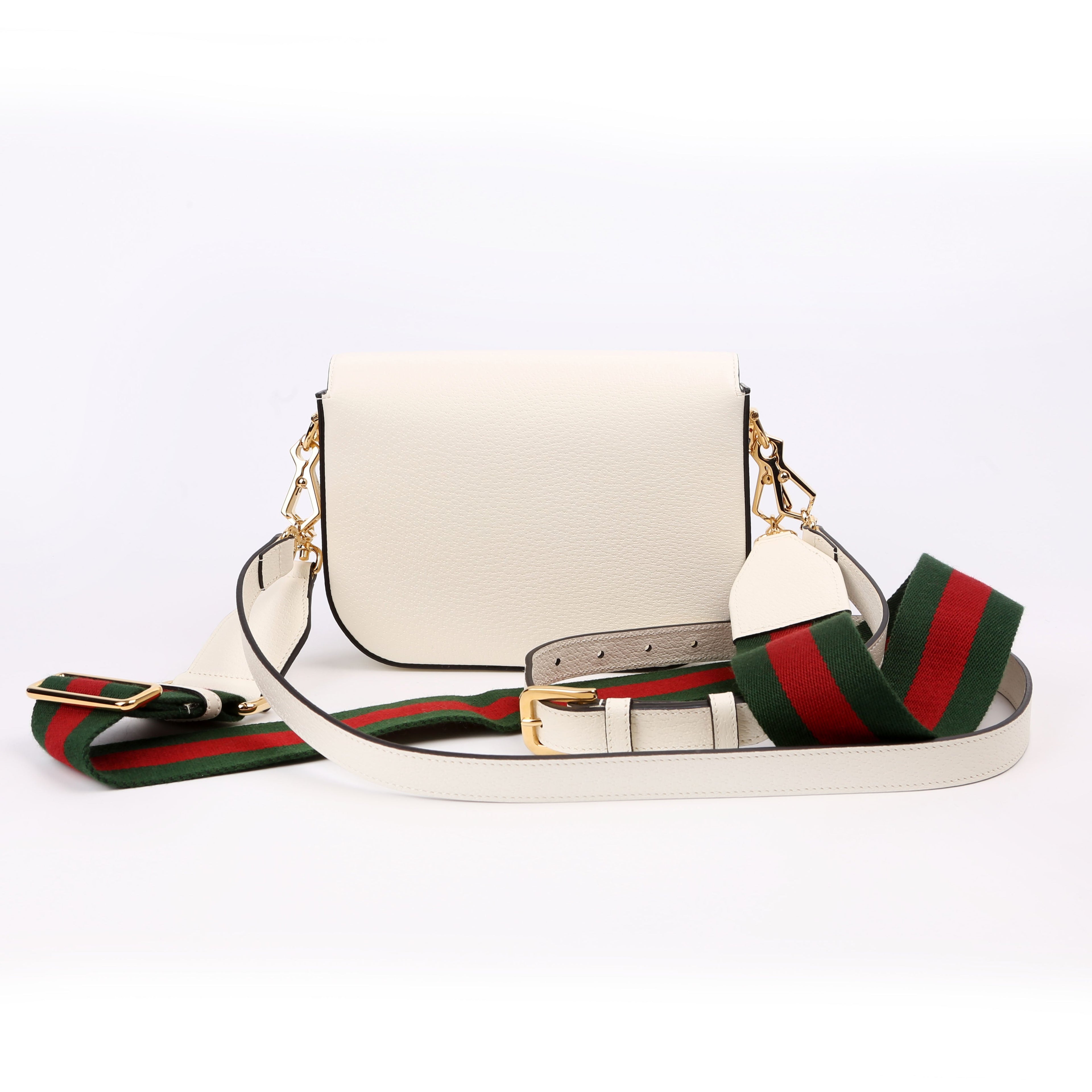 658574 Gucci X Adiddas 1955 Horsebit Mini Bag White/Black