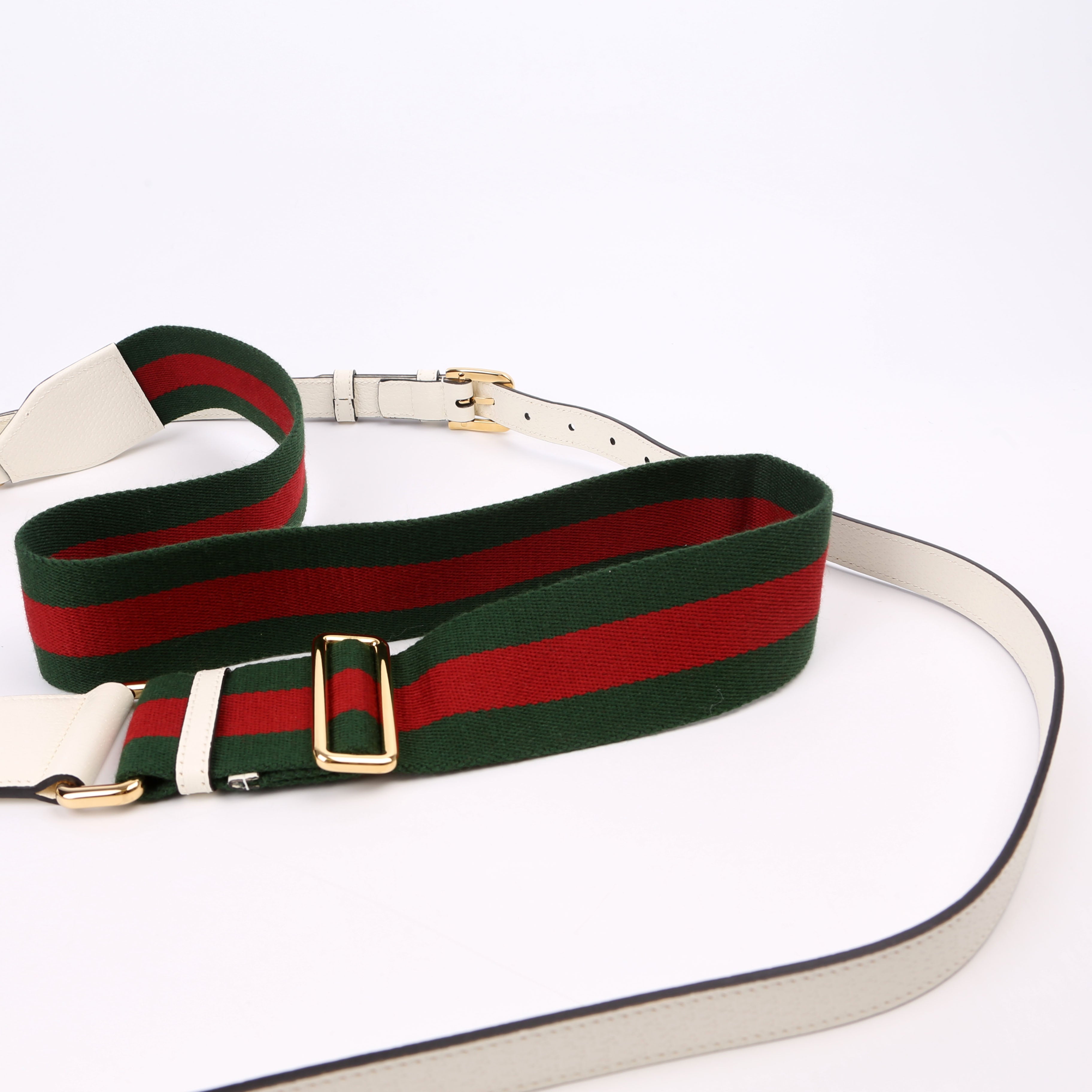 658574 Gucci X Adiddas 1955 Horsebit Mini Bag White/Black