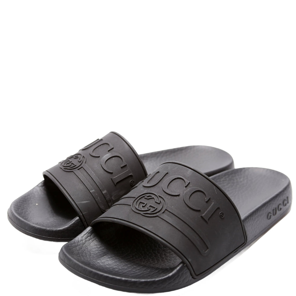 Logo Rubber Slides Size 36 Black