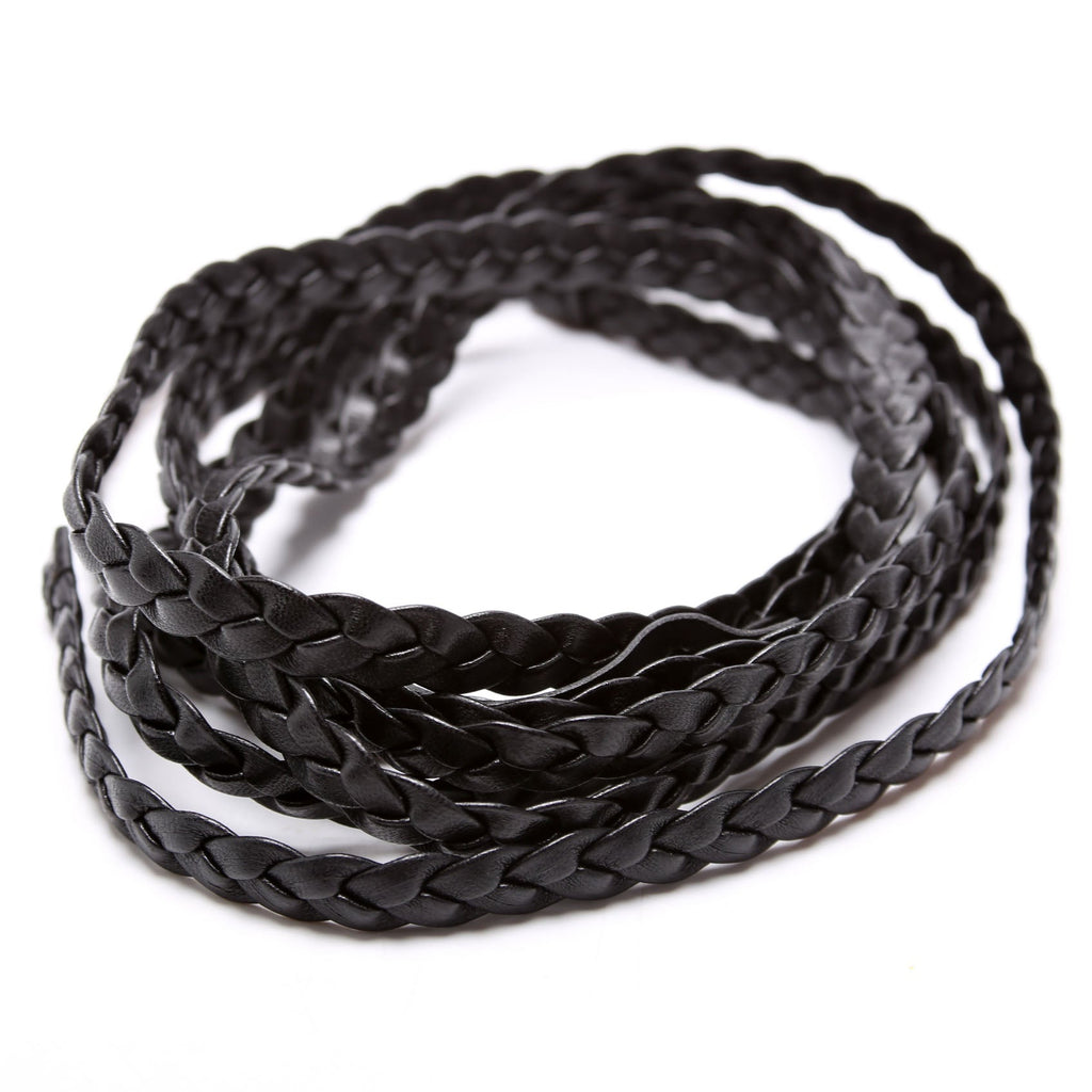 Gucci 105339 Narrow Braided Leather Wrap Around
