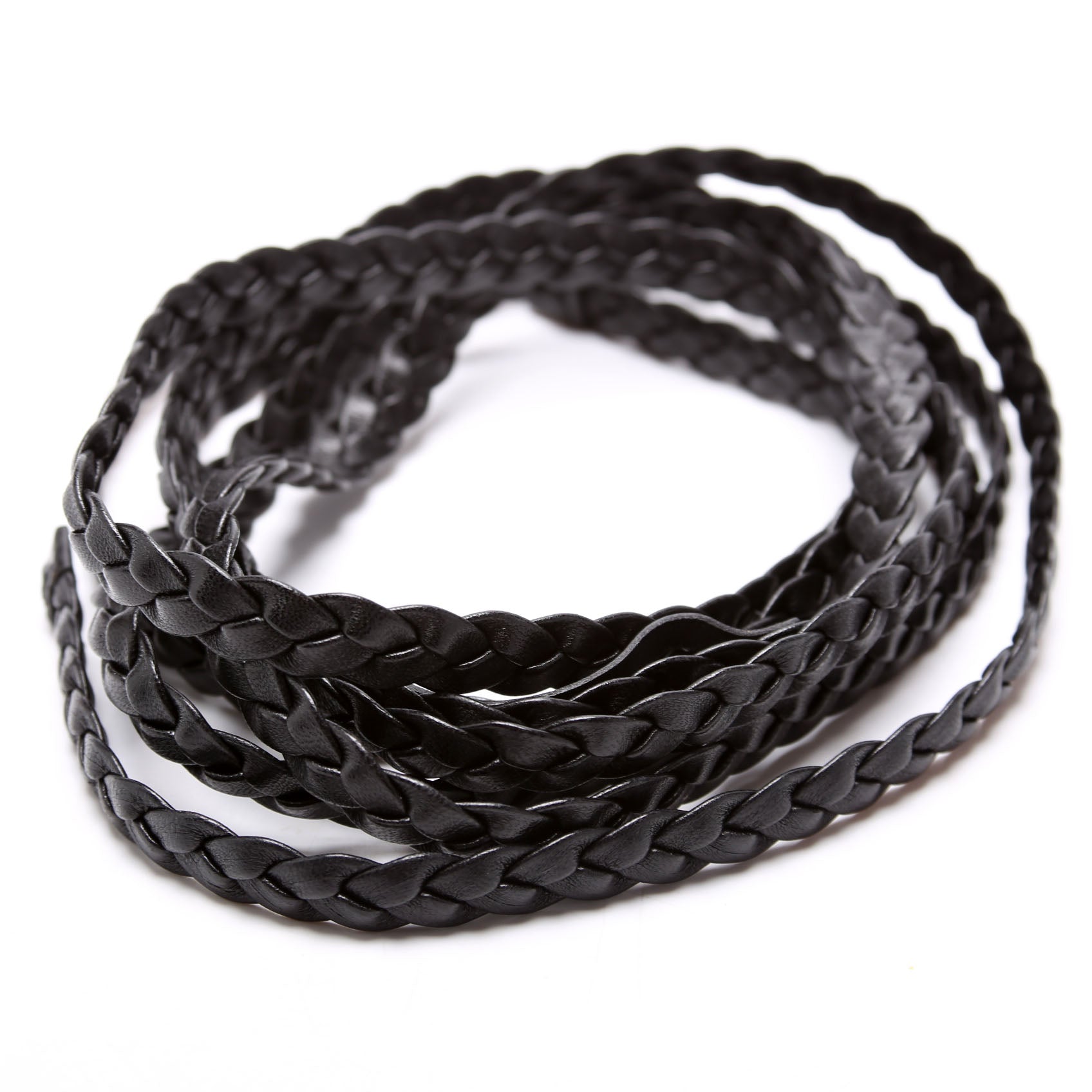 Gucci 105339 Narrow Braided Leather Wrap Around